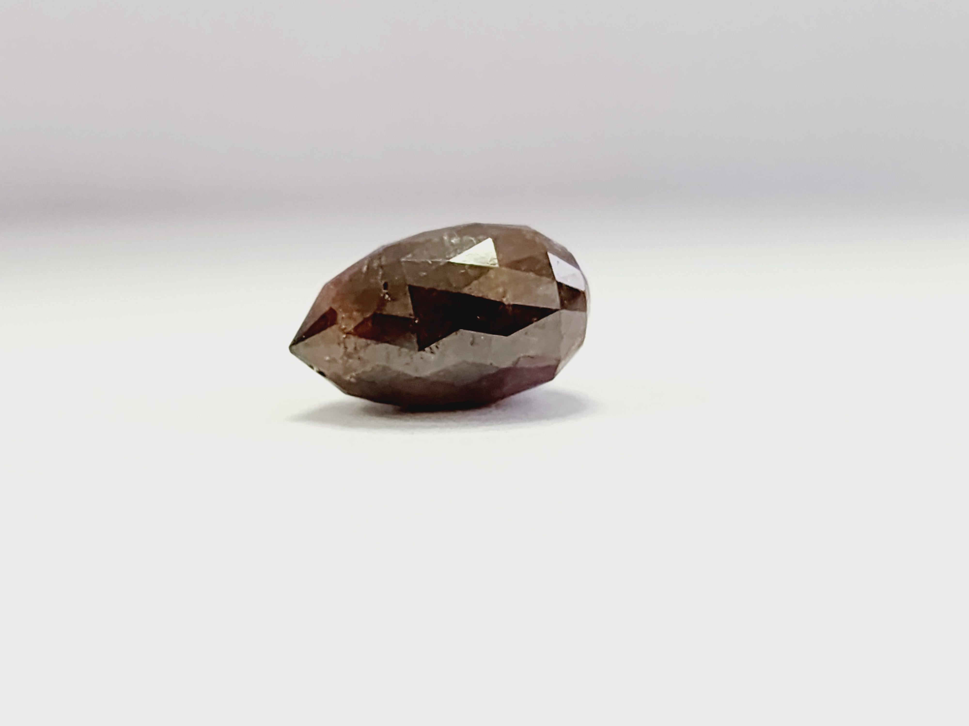 CLOSE OUT GIA 6.49 Carats Orangy Brown Diamond Briolette In New Condition For Sale In Great Neck Plaza, NY