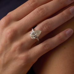 GIA 6.53 carat pear shape diamond platinum engagement ring