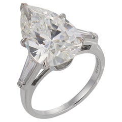 GIA 6.53 carat pear shape diamond platinum engagement ring