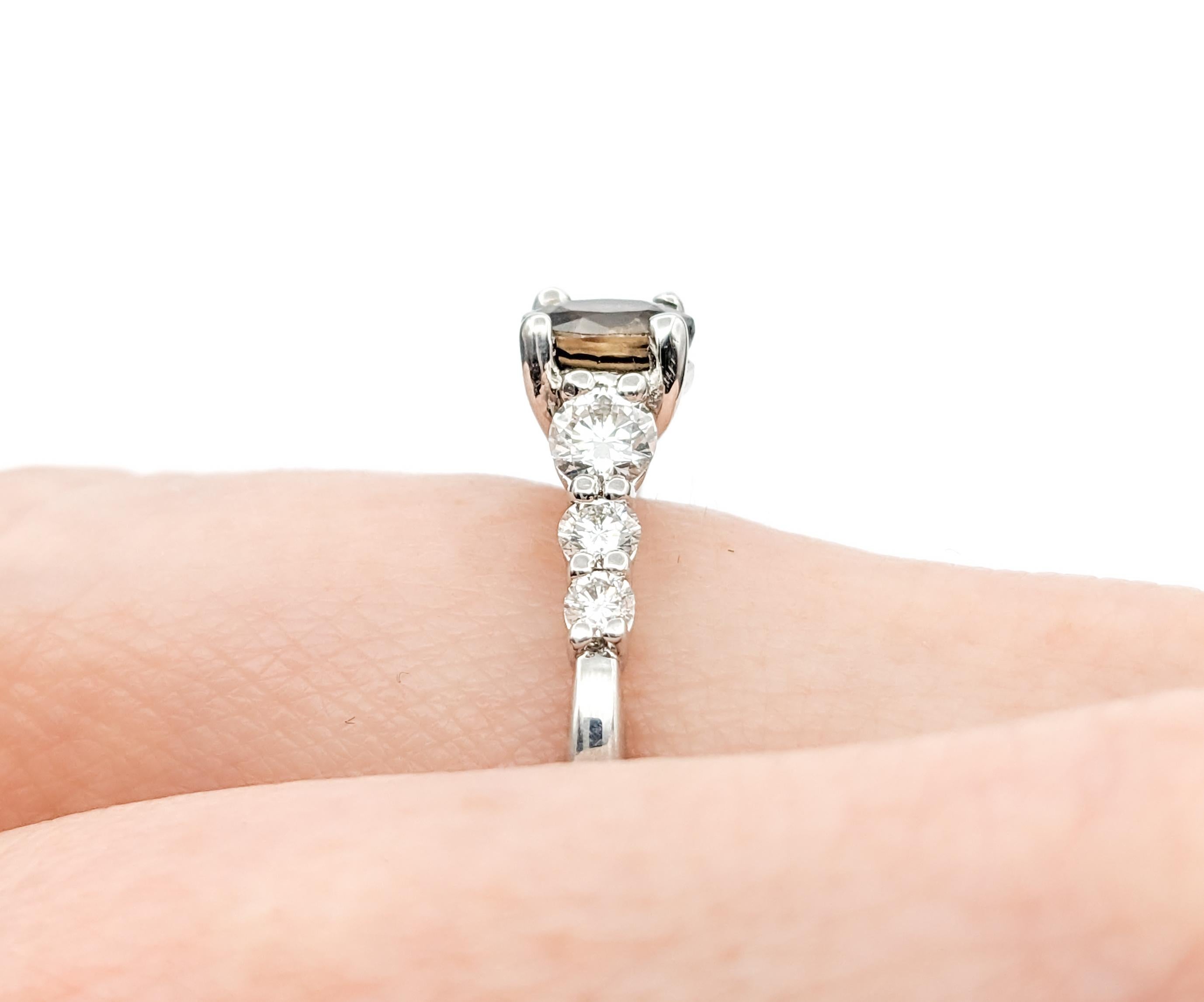 GIA .65ct Alexandrite & Diamond Ring in White Gold In Excellent Condition For Sale In Bloomington, MN