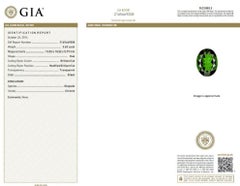 GIA 6.71CT Anello di diamanti a grappolo di diopside verde brillante naturale 14KT*