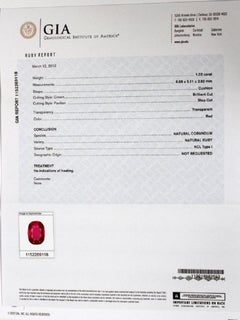 GIA 67.20 Quilates Sin Calor Collar de Diamantes Rubí Pulsera Pendientes Sin Calentar