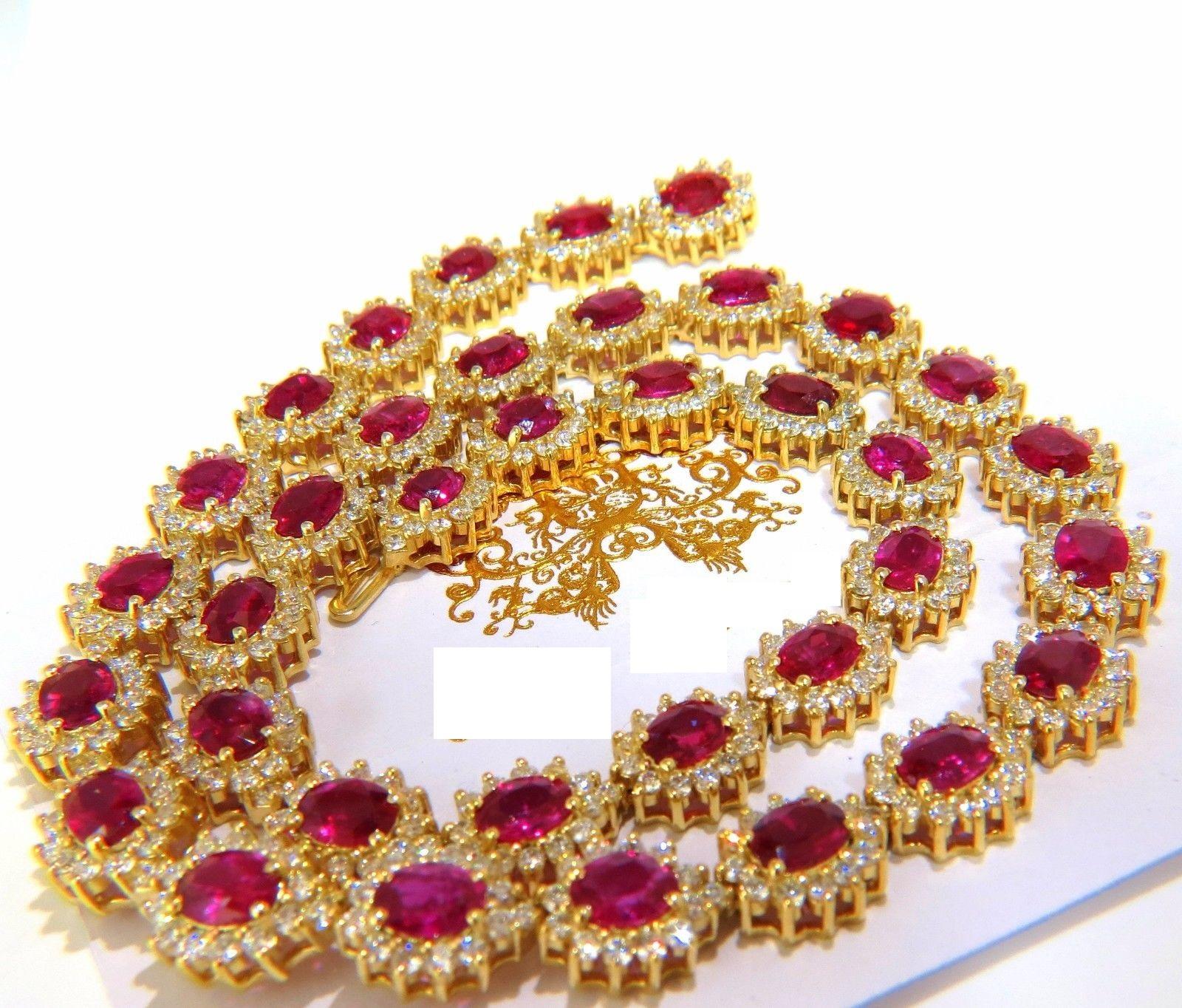 GIA 67.20 Carat No Heat Ruby Diamond Necklace Bracelet Earrings Unheated For Sale 3