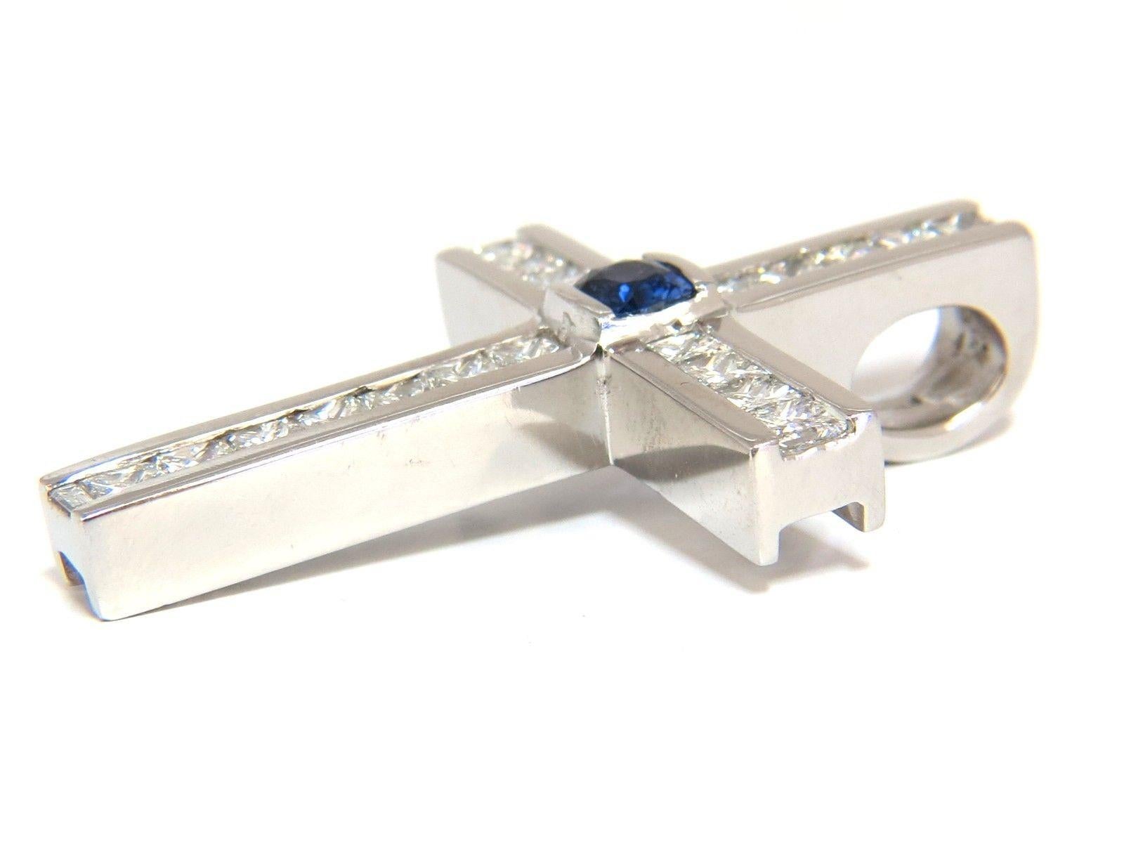 mens sapphire cross necklace