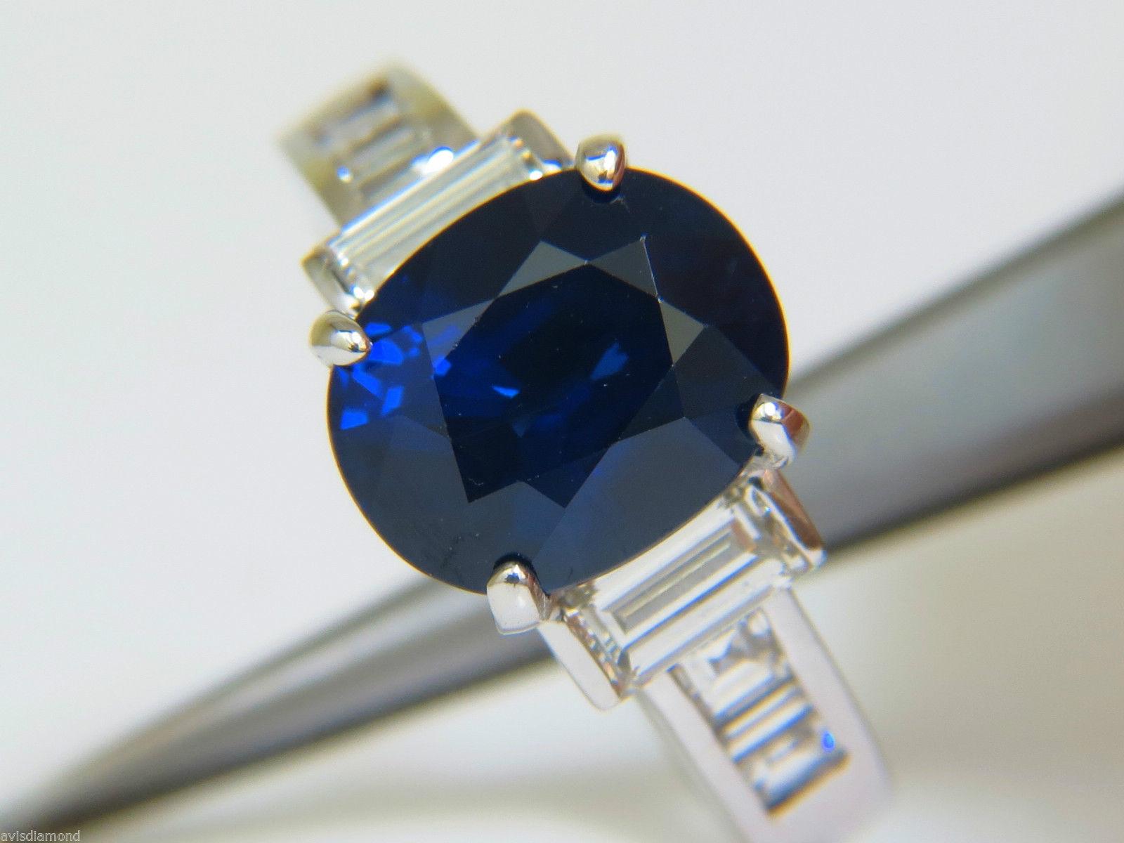 GIA 6.83 Carat Natural Gem Royal Blue Sapphire Diamond Ring 14 Karat VS 5
