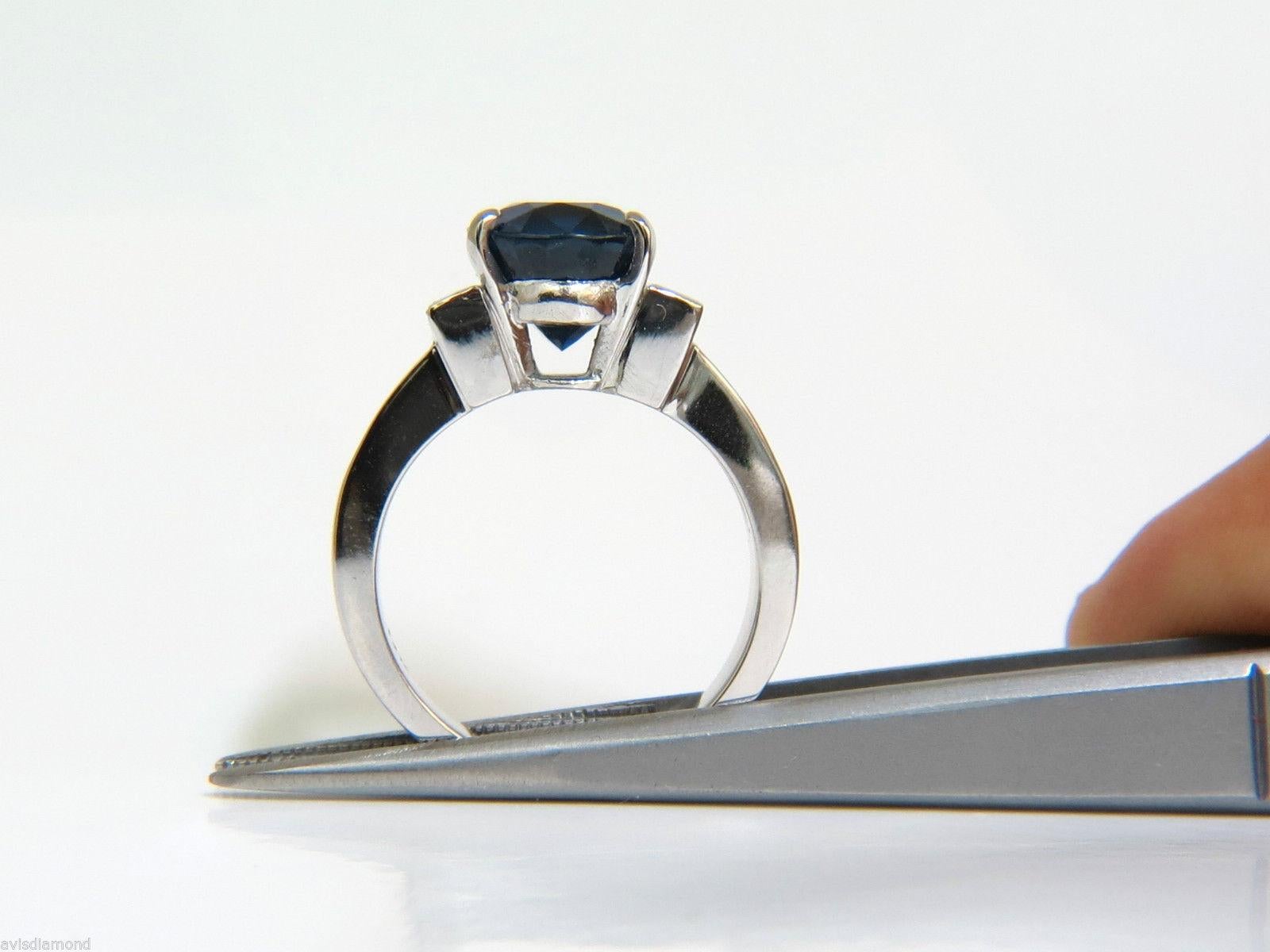 GIA 6.83 Carat Natural Gem Royal Blue Sapphire Diamond Ring 14 Karat VS 2