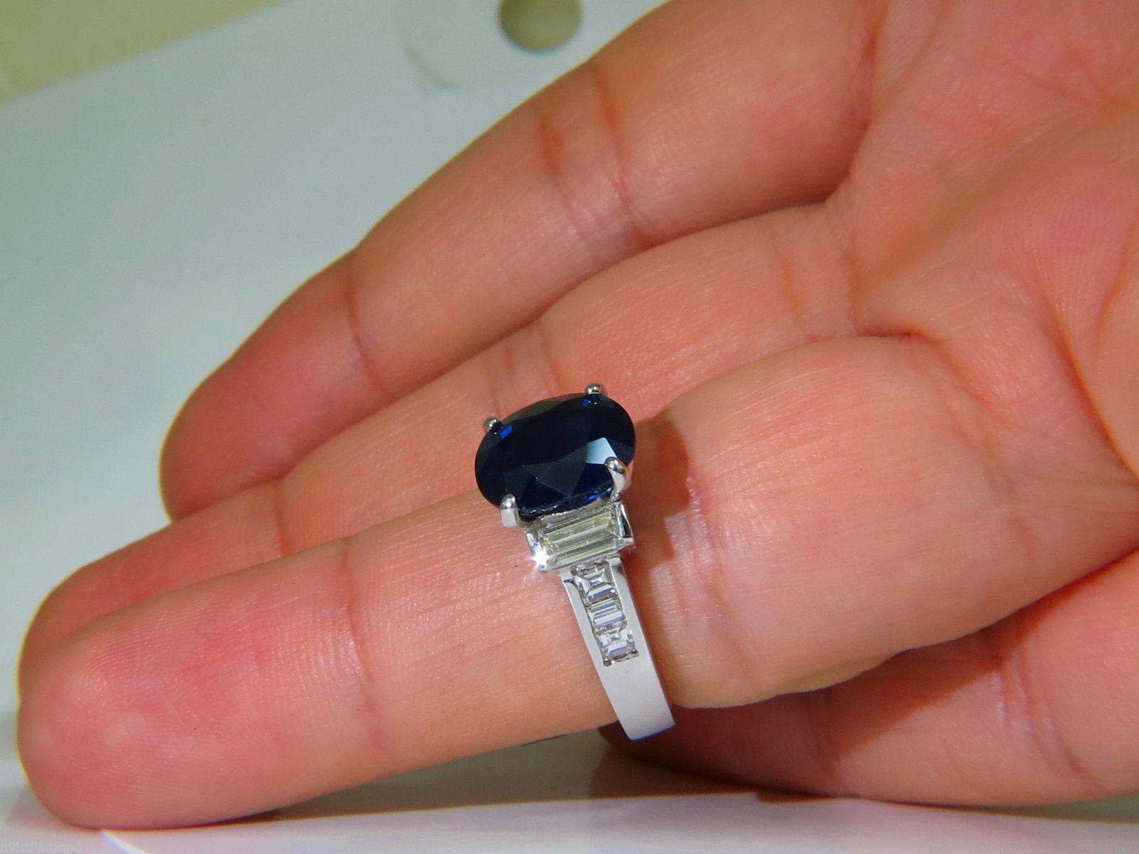 GIA 6.83 Carat Natural Gem Royal Blue Sapphire Diamond Ring 14 Karat VS 3