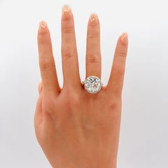 GIA 7 Carat White Diamond Round Solitaire Ring in 18K White Gold