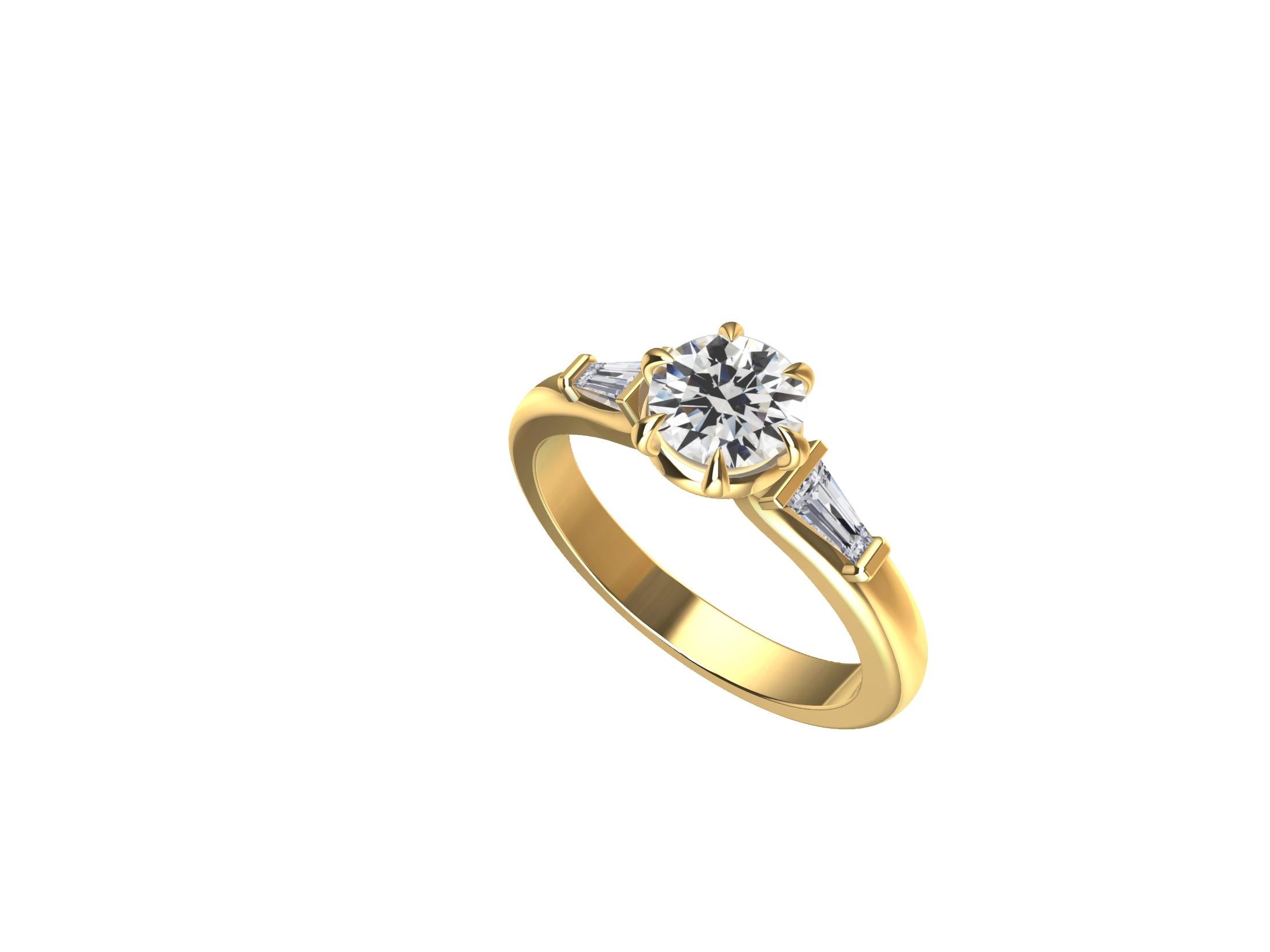 For Sale:  GIA .70 Certified Diamond  Engagement Ring in 18 Karat Gold 3