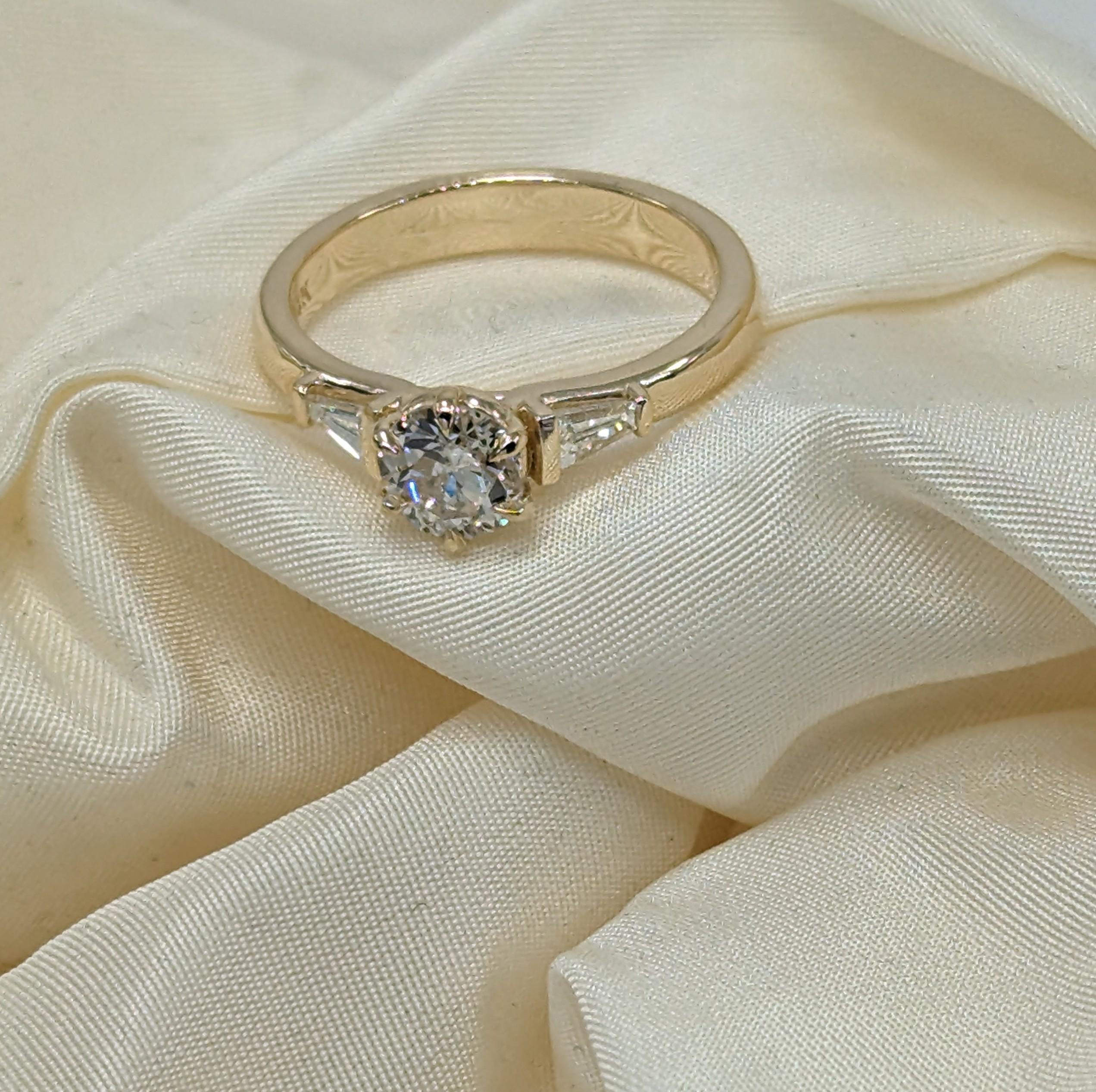 For Sale:  GIA .70 Certified Diamond  Engagement Ring in 18 Karat Gold 8