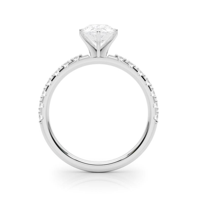 GIA 7.01ct Pear Solitaire with Half Eternity 18K White Gold Diamond Ring In New Condition For Sale In New York, NY