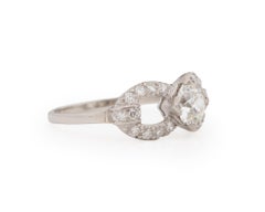 GIA .73 Carat Art Deco Diamond Platinum Engagement Ring