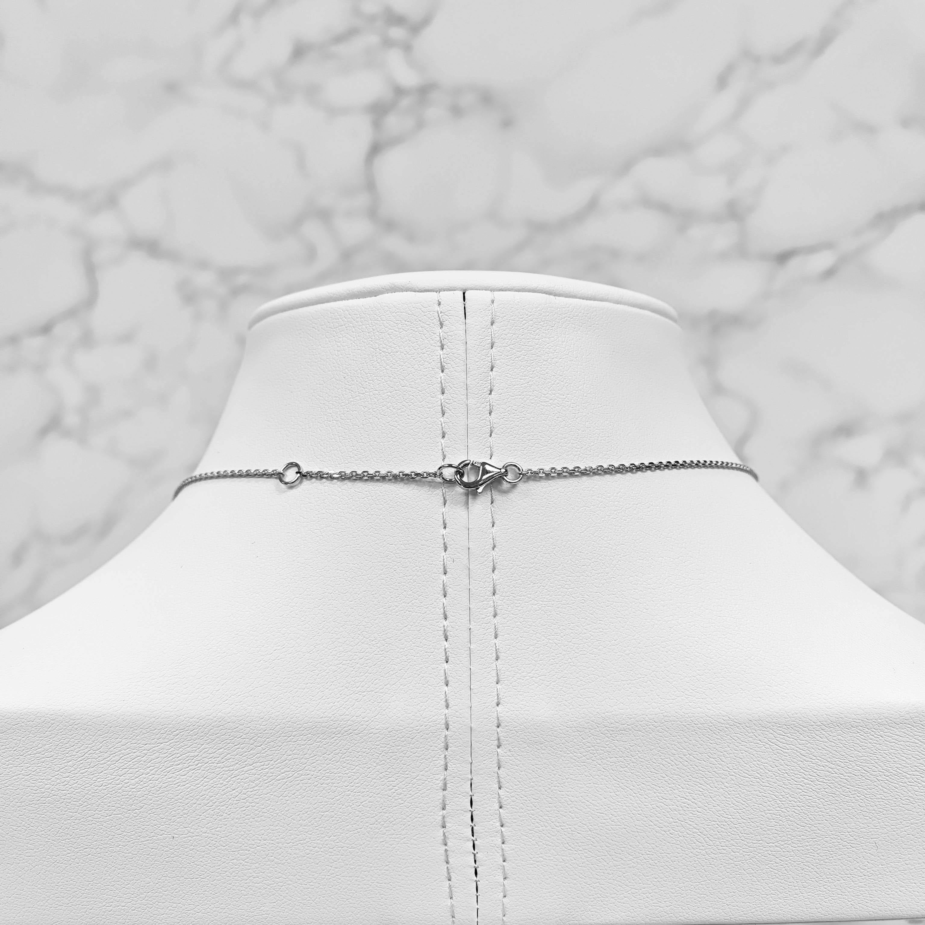 GIA Collana in oro bianco con zaffiro e diamante da 7,40 carati In condizioni Nuovo in vendita a New York, NY