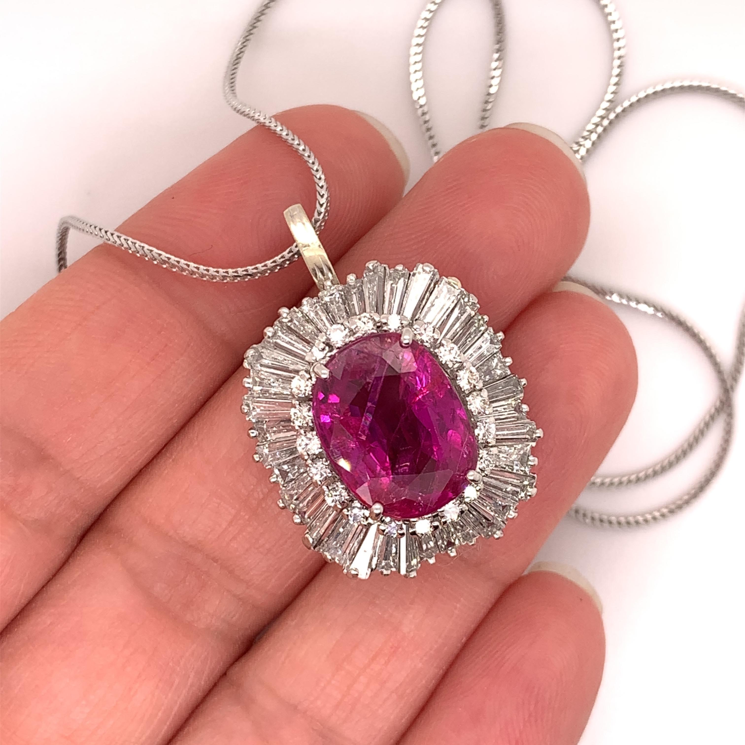 Women's or Men's GIA 7.47 Carat Unheated Ruby Pendant/Ring For Sale