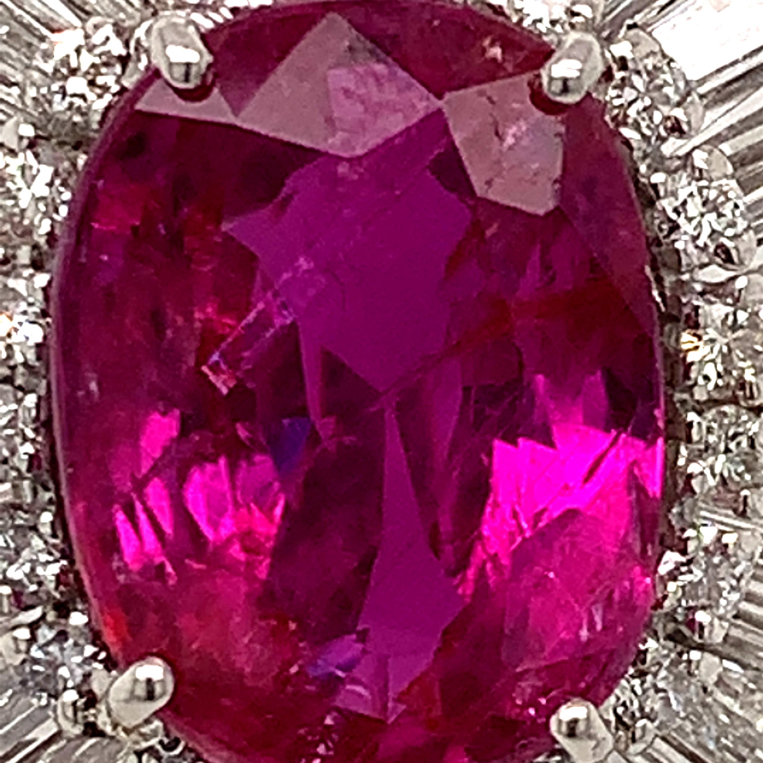 Colgante/anillo de rubí no calentado de 7,47 quilates GIA en venta 1