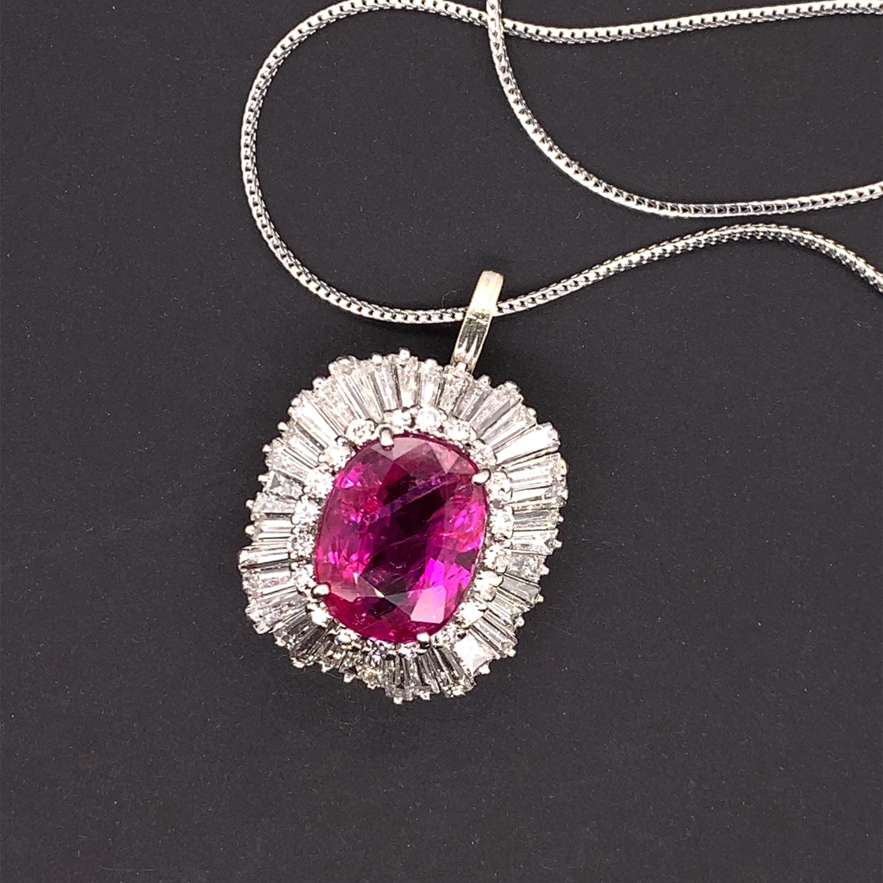 Colgante/anillo de rubí no calentado de 7,47 quilates GIA en venta 2