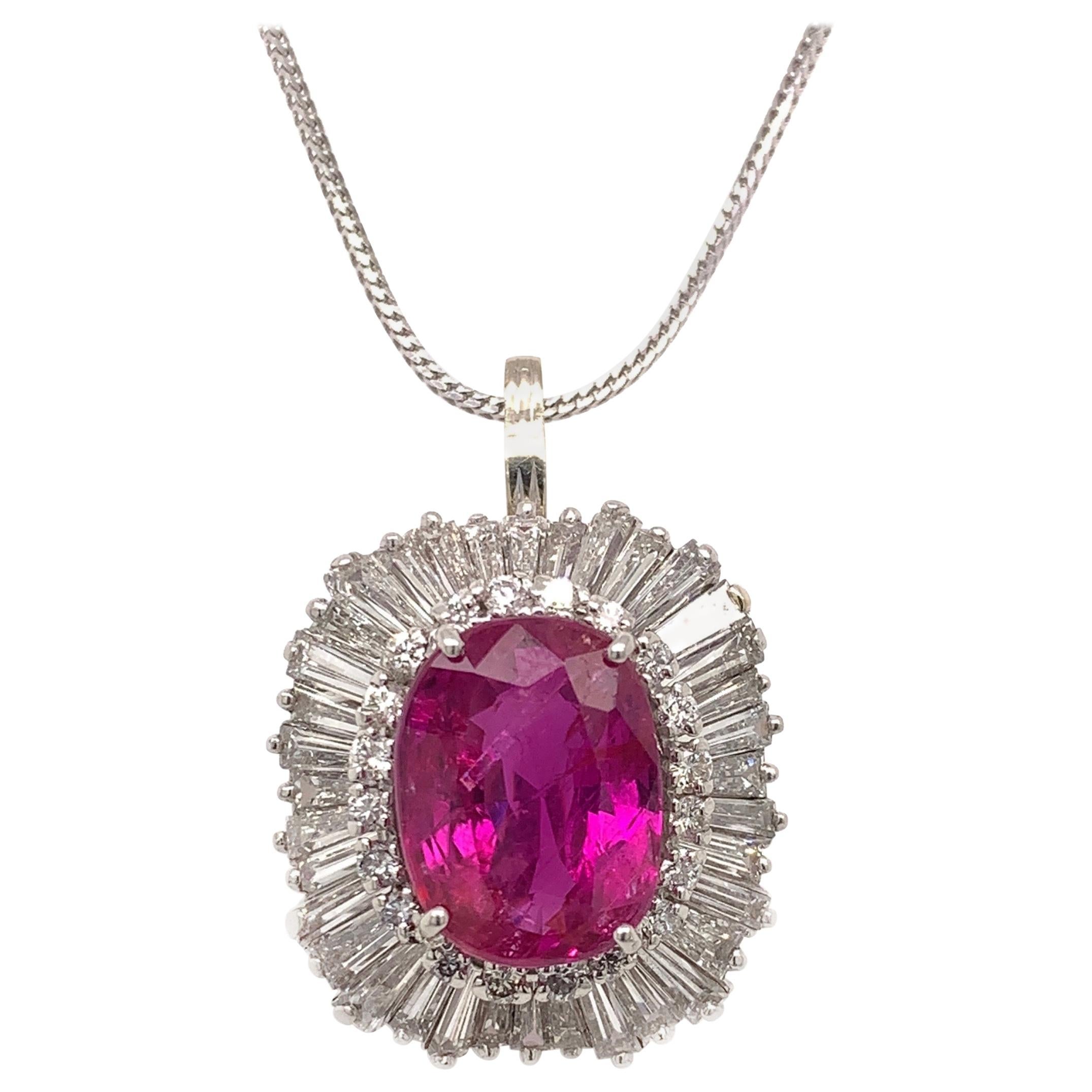 GIA 7.47 Carat Unheated Ruby Pendant/Ring For Sale