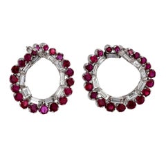 Boucles d'oreilles en platine avec rubis de Birmanie d'un poids total de 7,50 carats, certifié GIA