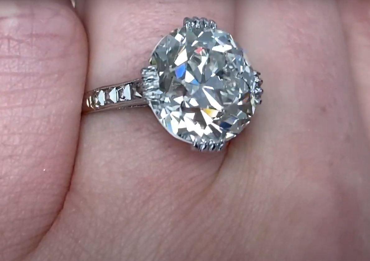 GIA Bague de fiançailles solitaire en diamant de taille européenne ancienne de 7,55ct, platine Pour femmes en vente