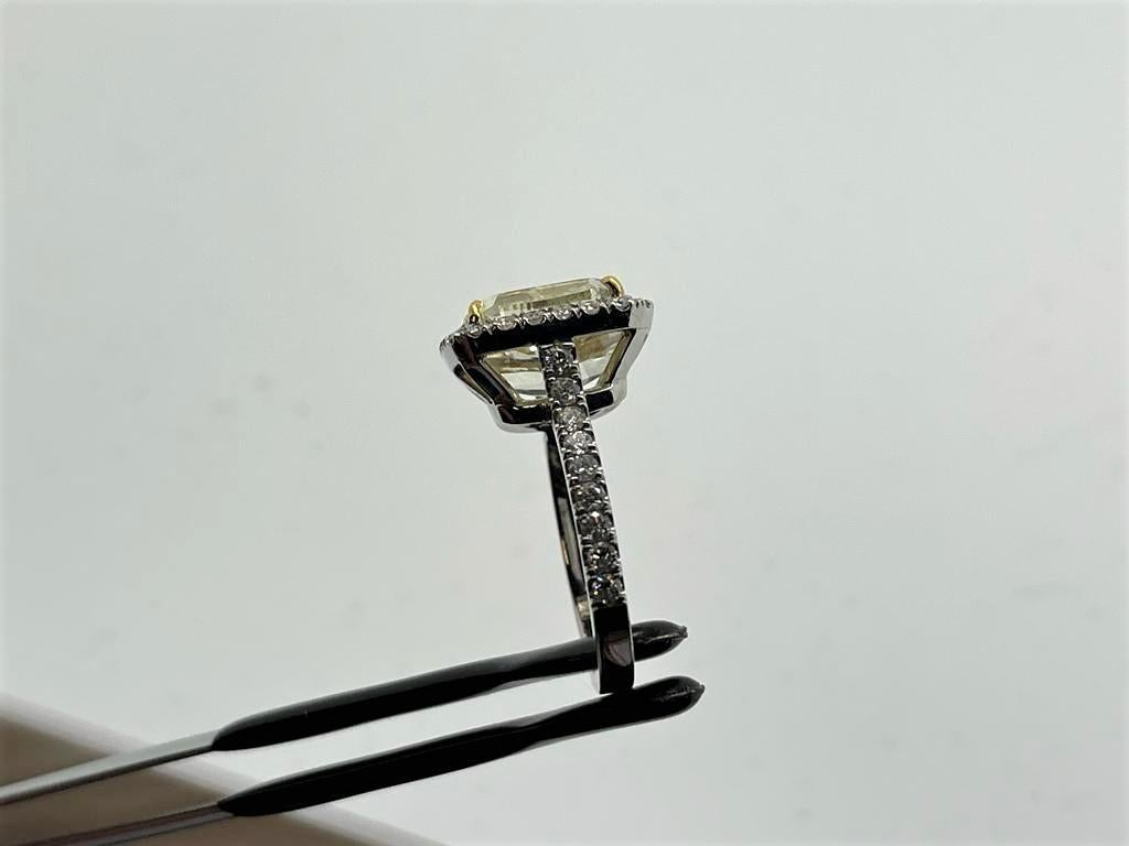 Cushion Cut GIA 7.56 Carat Fancy Yellow Cushion Diamond Ring in White Gold For Sale