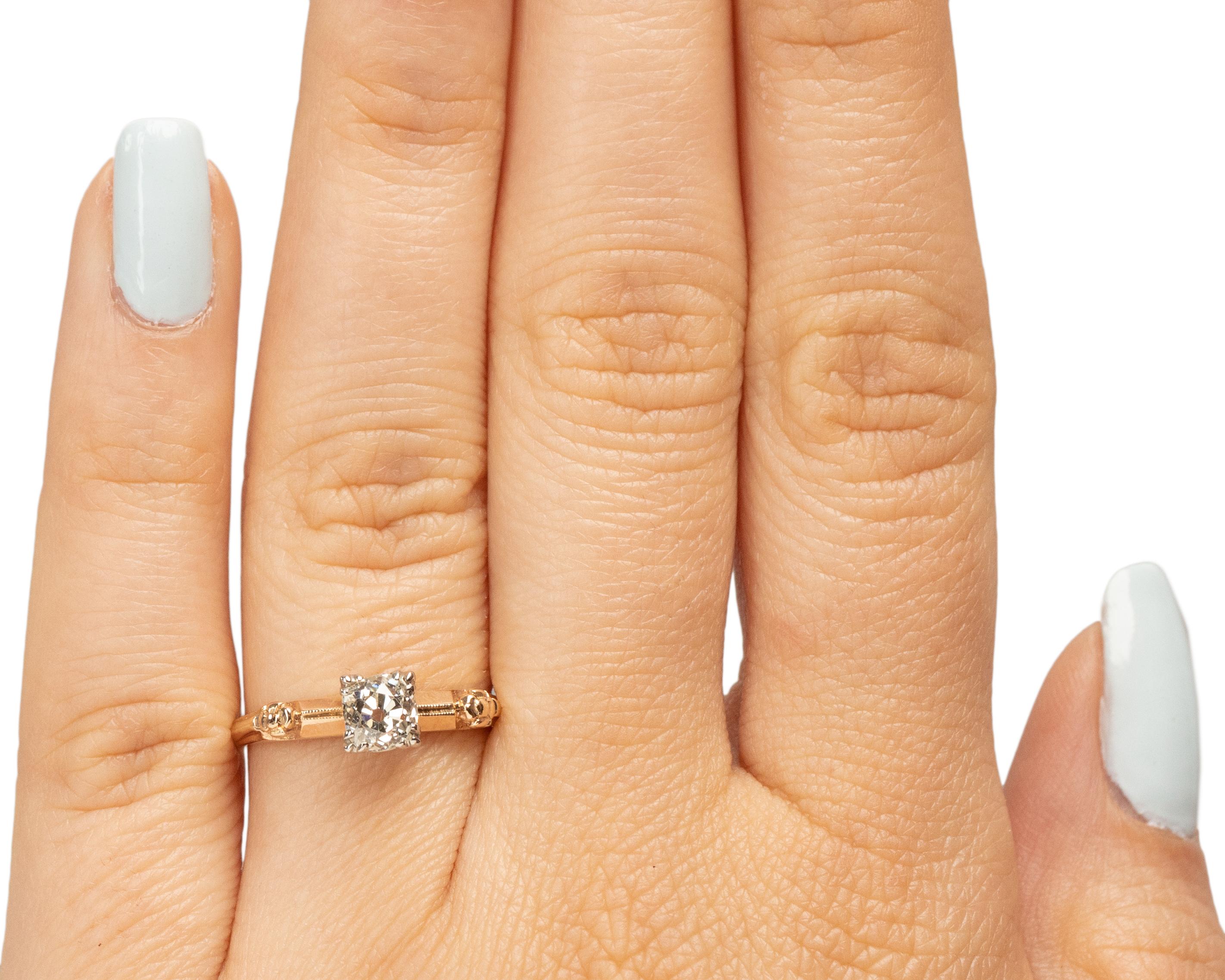 Bague de fiançailles Art déco en platine avec diamants de 0,77 carat certifiés GIA en vente 1
