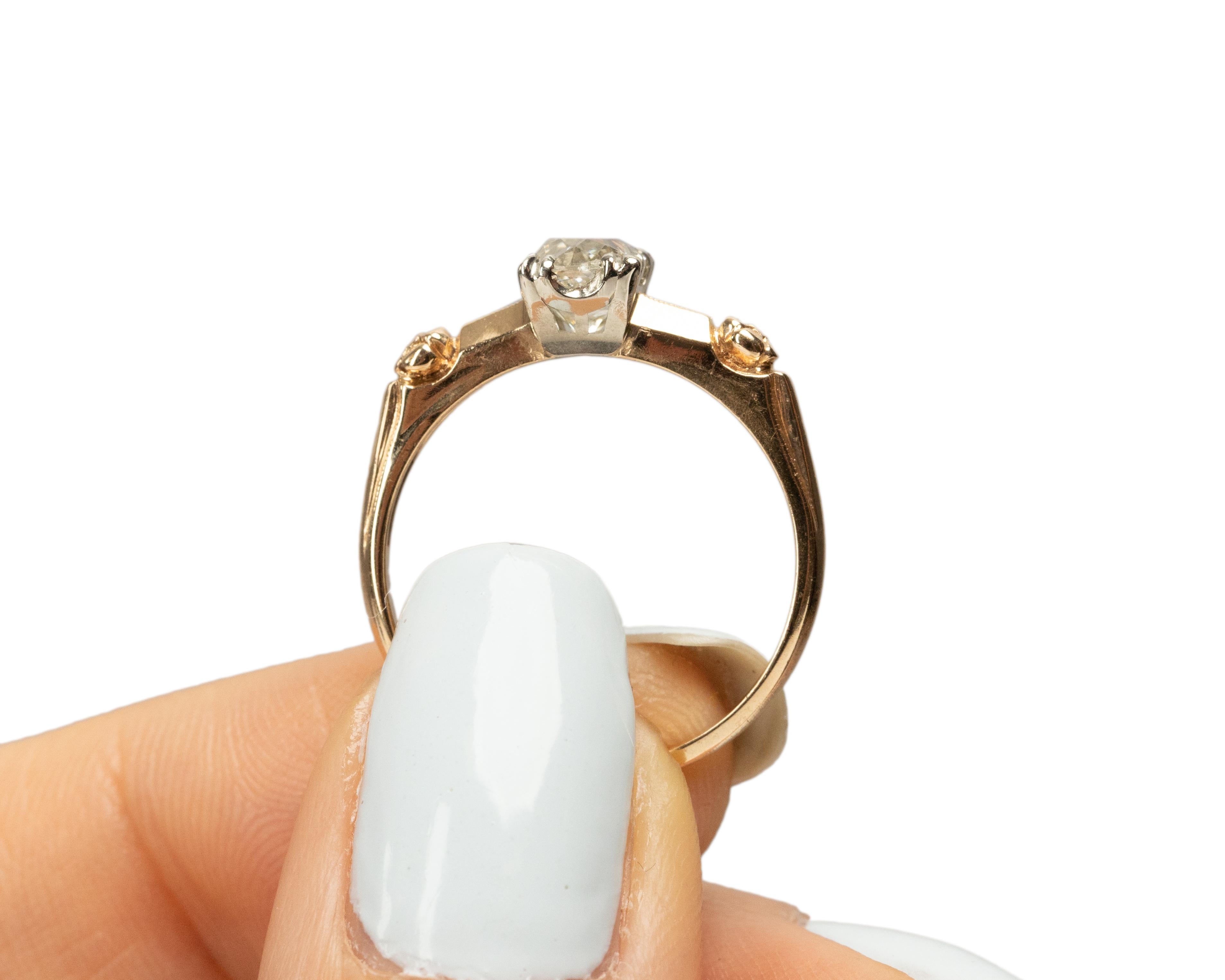 Women's GIA .77 Carat Art Deco Diamond Platinum Engagement Ring For Sale