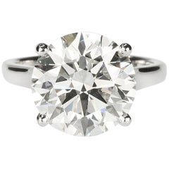 GIA 7.70 Carat Round Brilliant Diamond Ring
