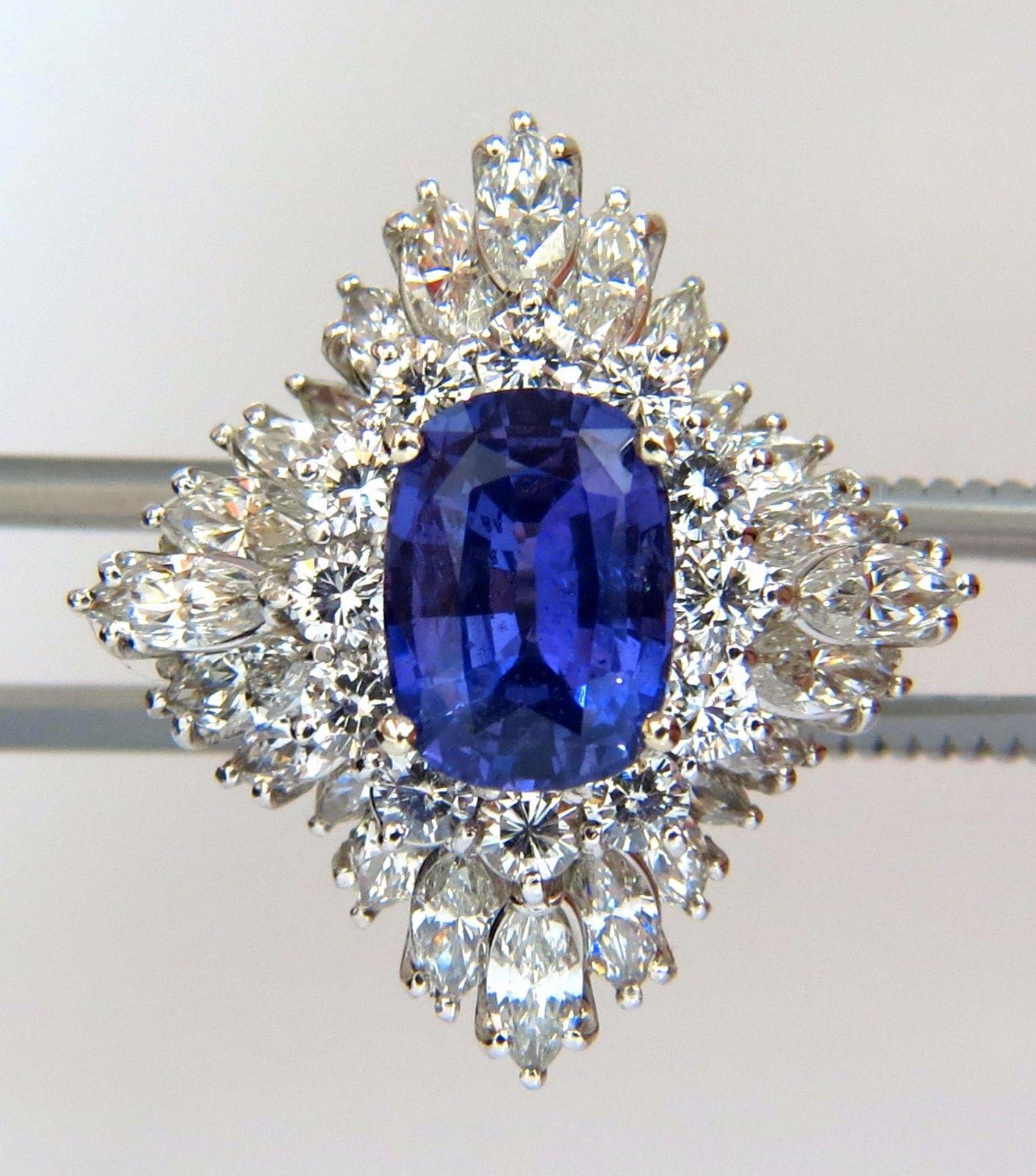 Platinring, GIA 7,87 Karat natürlicher unbehandelter lebhafter lila Saphir, Diamant im Zustand „Neu“ im Angebot in New York, NY