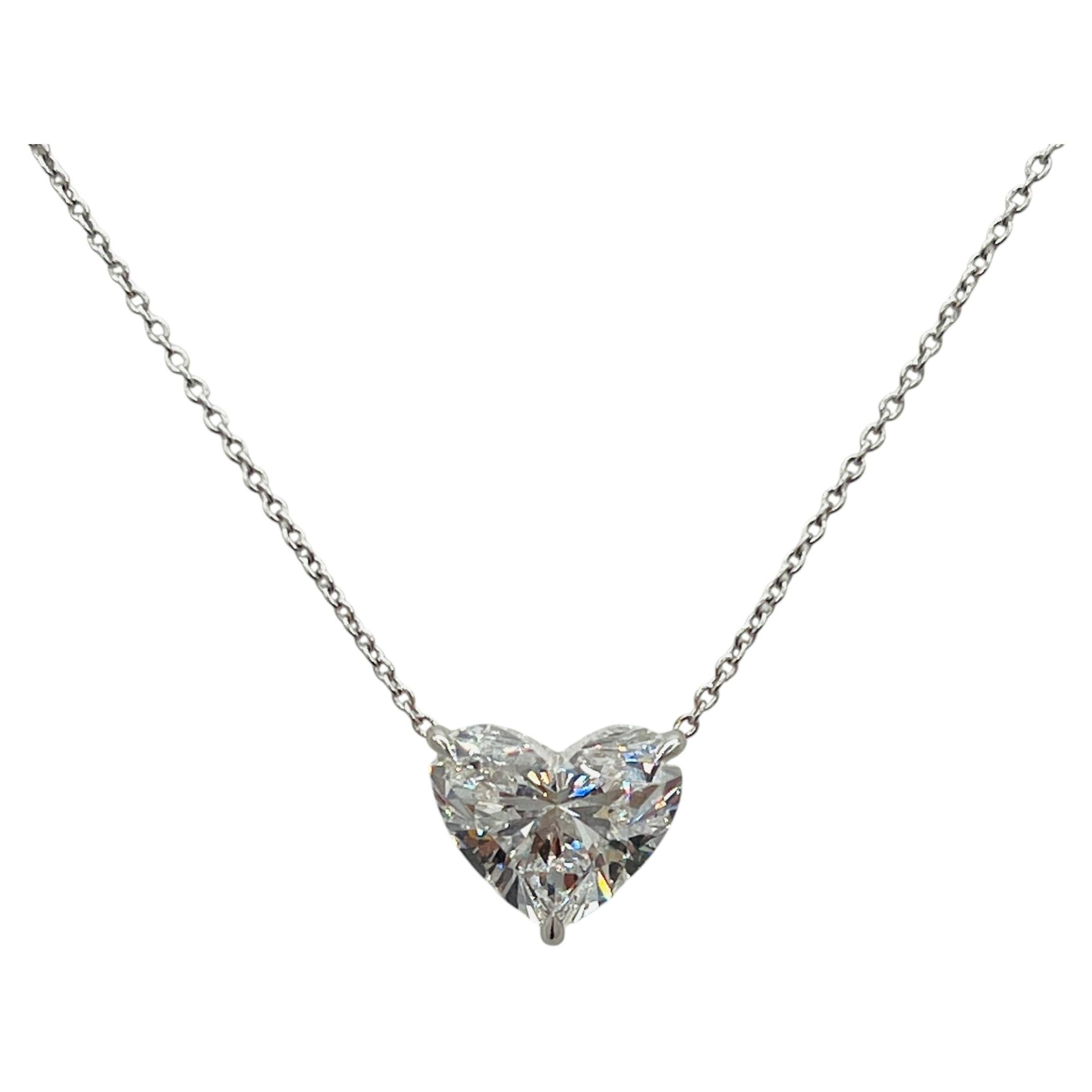 GIA 8 Carat F VS2 Heart Shape Diamond Pendant Necklace in Platinum