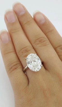 GIA 8 Carat Oval Brilliant Diamond Solitaire Ring