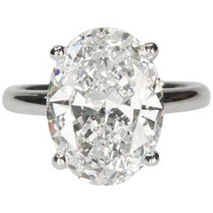 GIA 8.03 Carat Oval Brilliant Diamond Ring