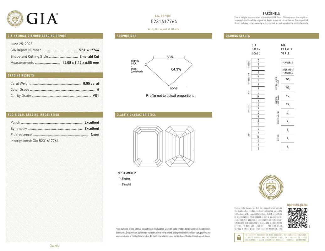 GIA 8,05ct Emerald Slim Band Prong Set Solitär 18K Weißgold Diamantring (Zeitgenössisch) im Angebot