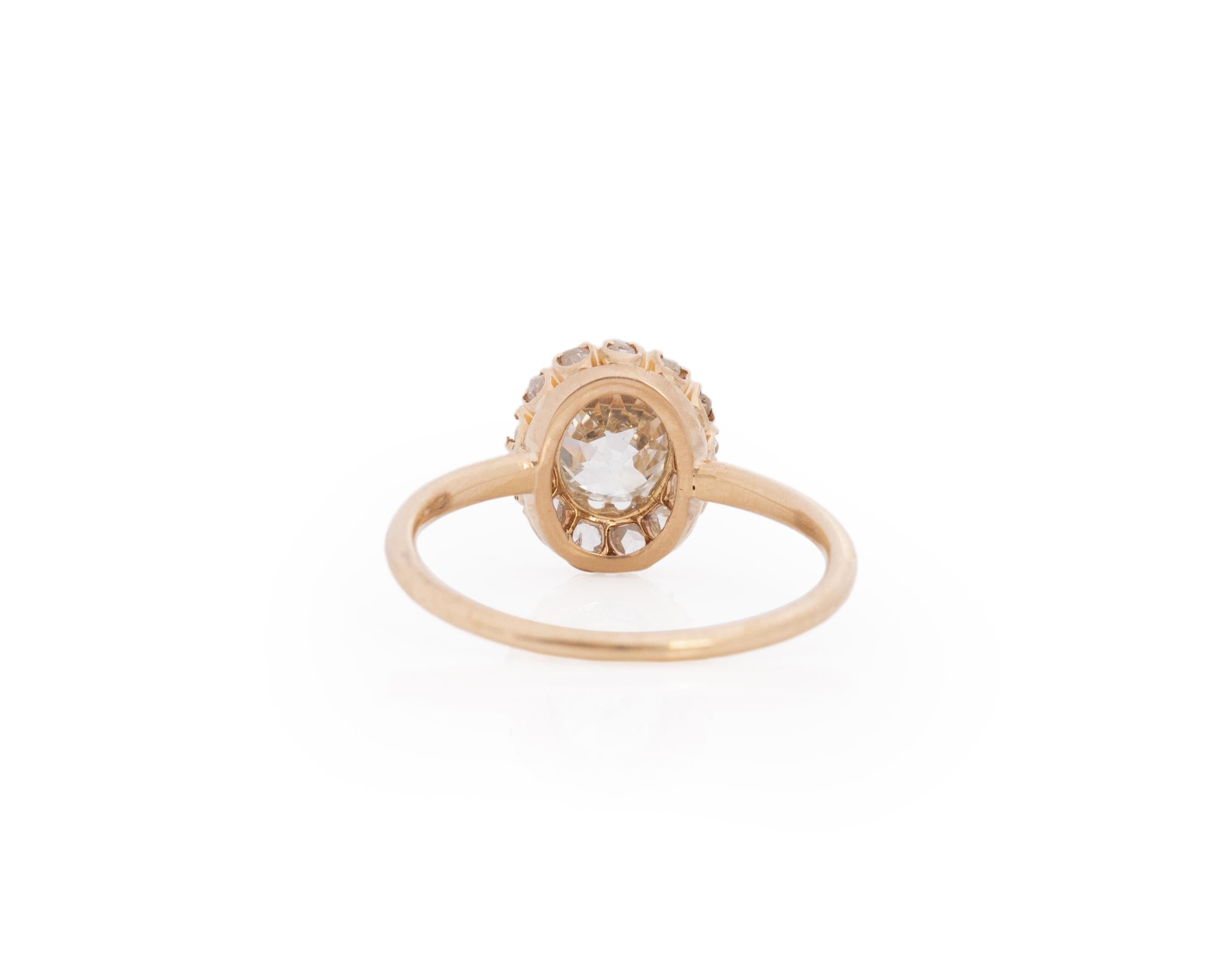 GIA .81 Carat Edwardian Diamond 14 Karat Yellow Gold Engagement Ring For Sale 3