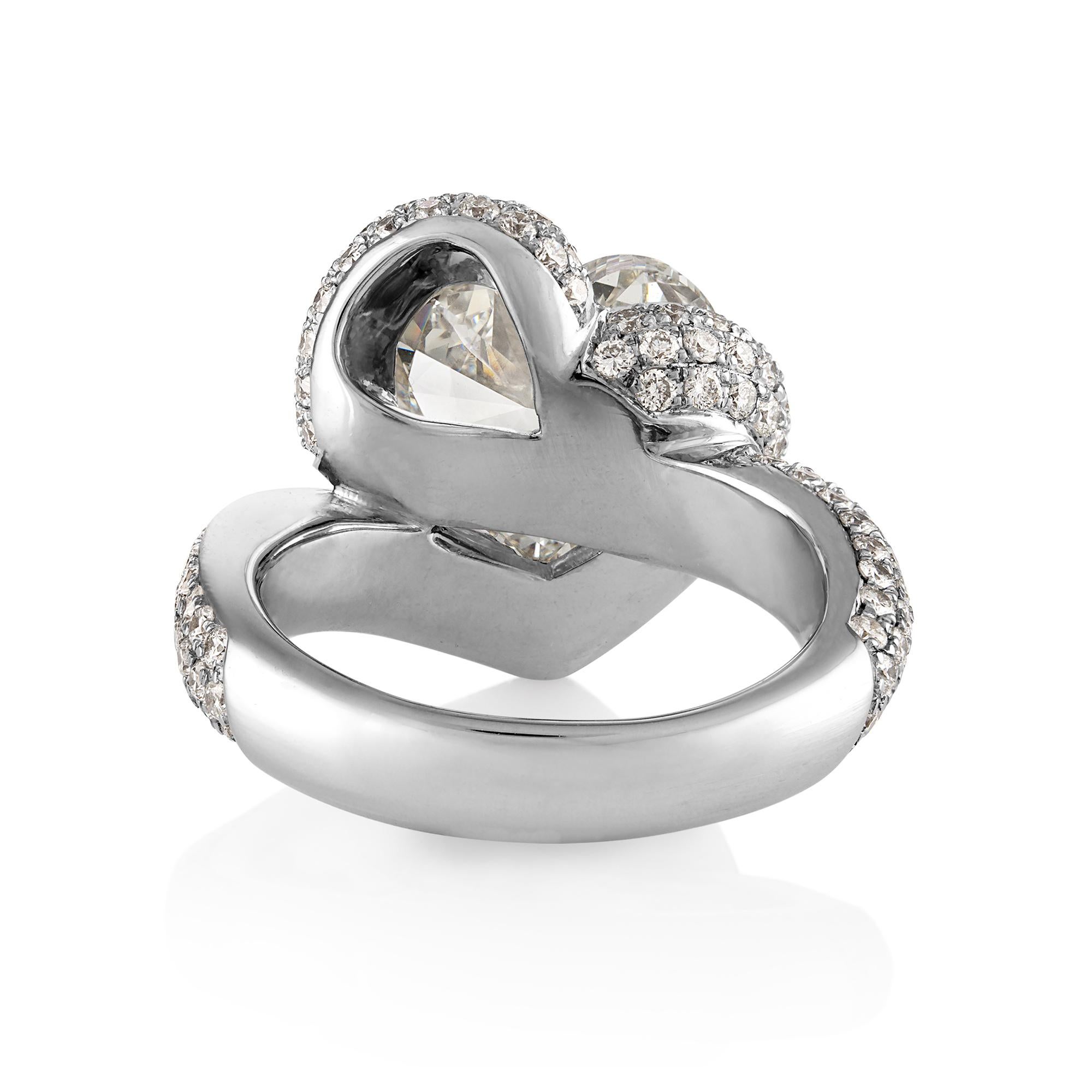 GIA 8.21ct Estate Heart Diamond 18k White Gold Engagement Anniversary Ring 1