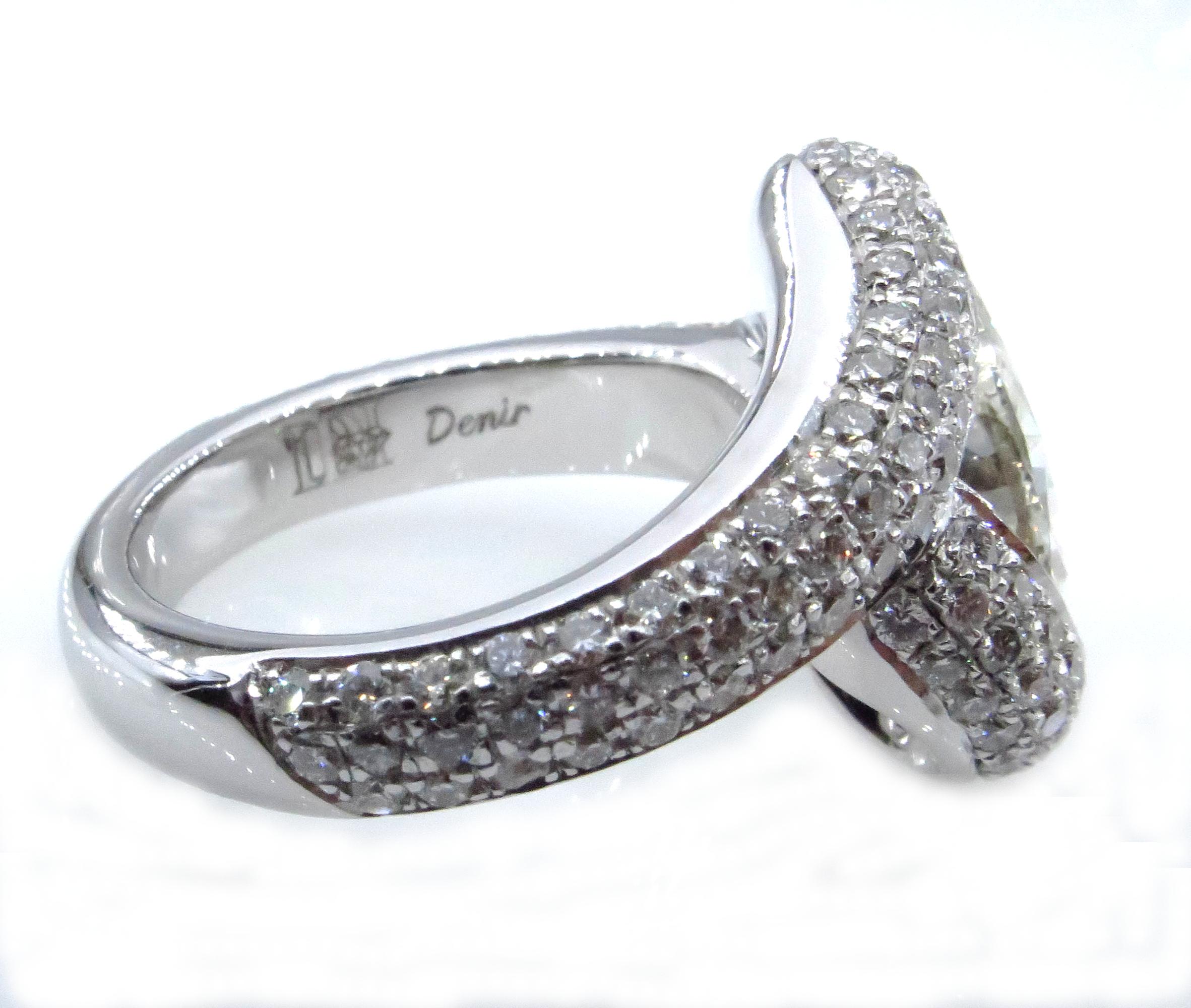 GIA 8.21ct Estate Heart Diamond 18k White Gold Engagement Anniversary Ring 3