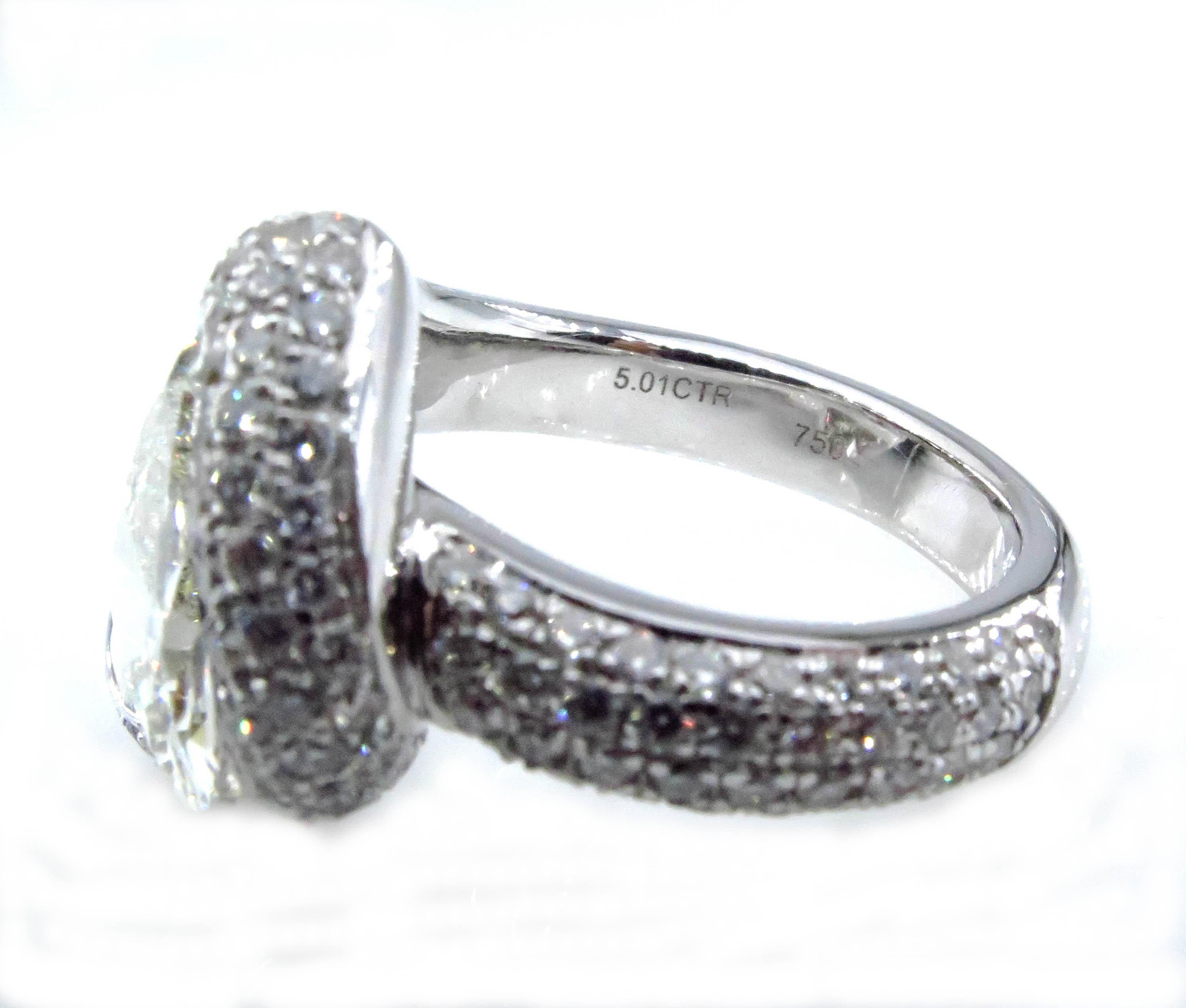 GIA 8.21ct Estate Heart Diamond 18k White Gold Engagement Anniversary Ring 4