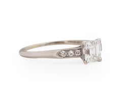GIA .83 Carat Art Deco Diamond Platinum Engagement Ring