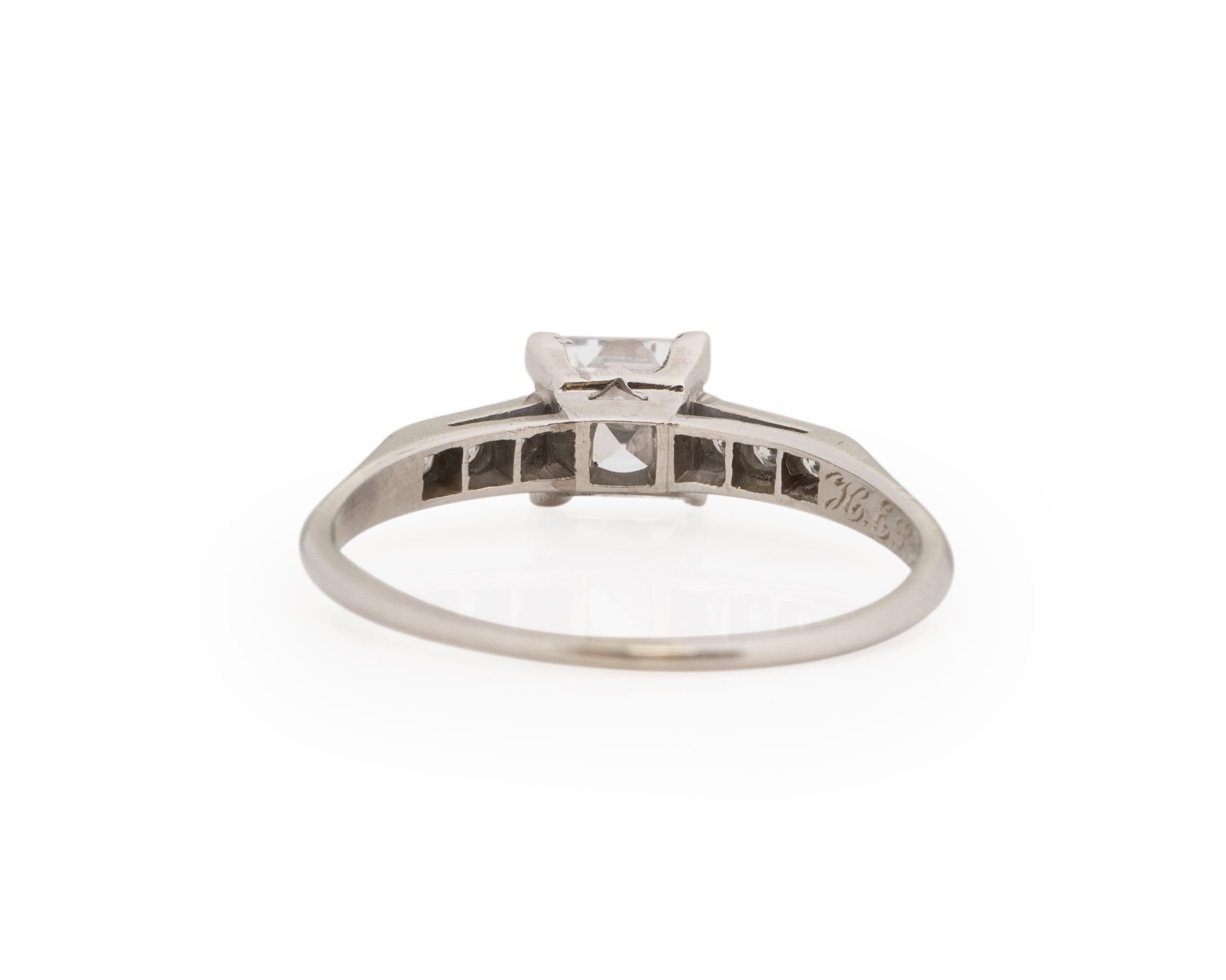 Old Mine Cut GIA .83 Carat Art Deco Diamond Platinum Engagement Ring For Sale