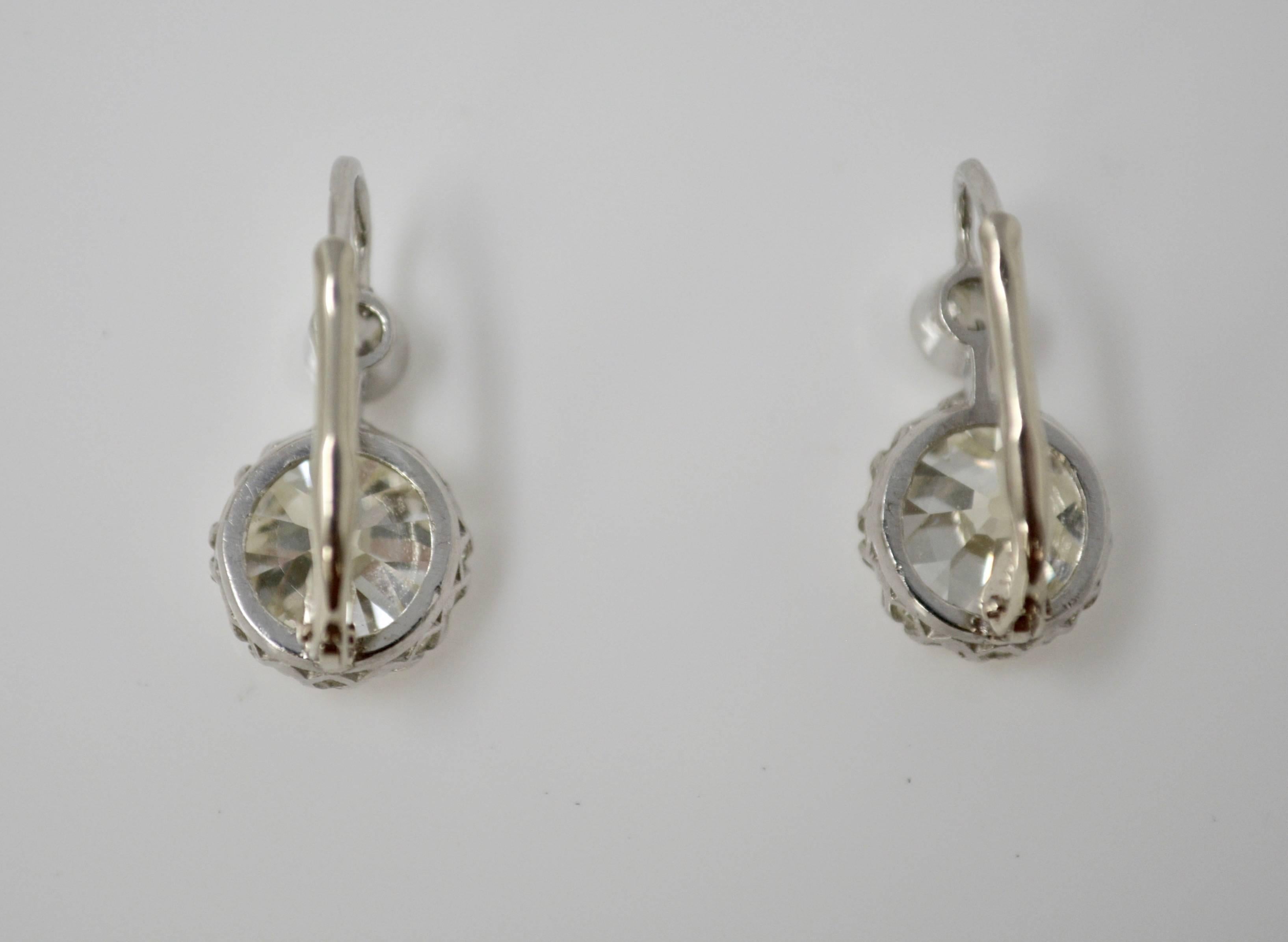 double diamond drop earrings