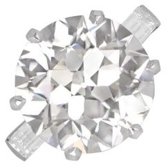 GIA 8.47ct Old European Cut Diamond Engagement Ring, Platinum