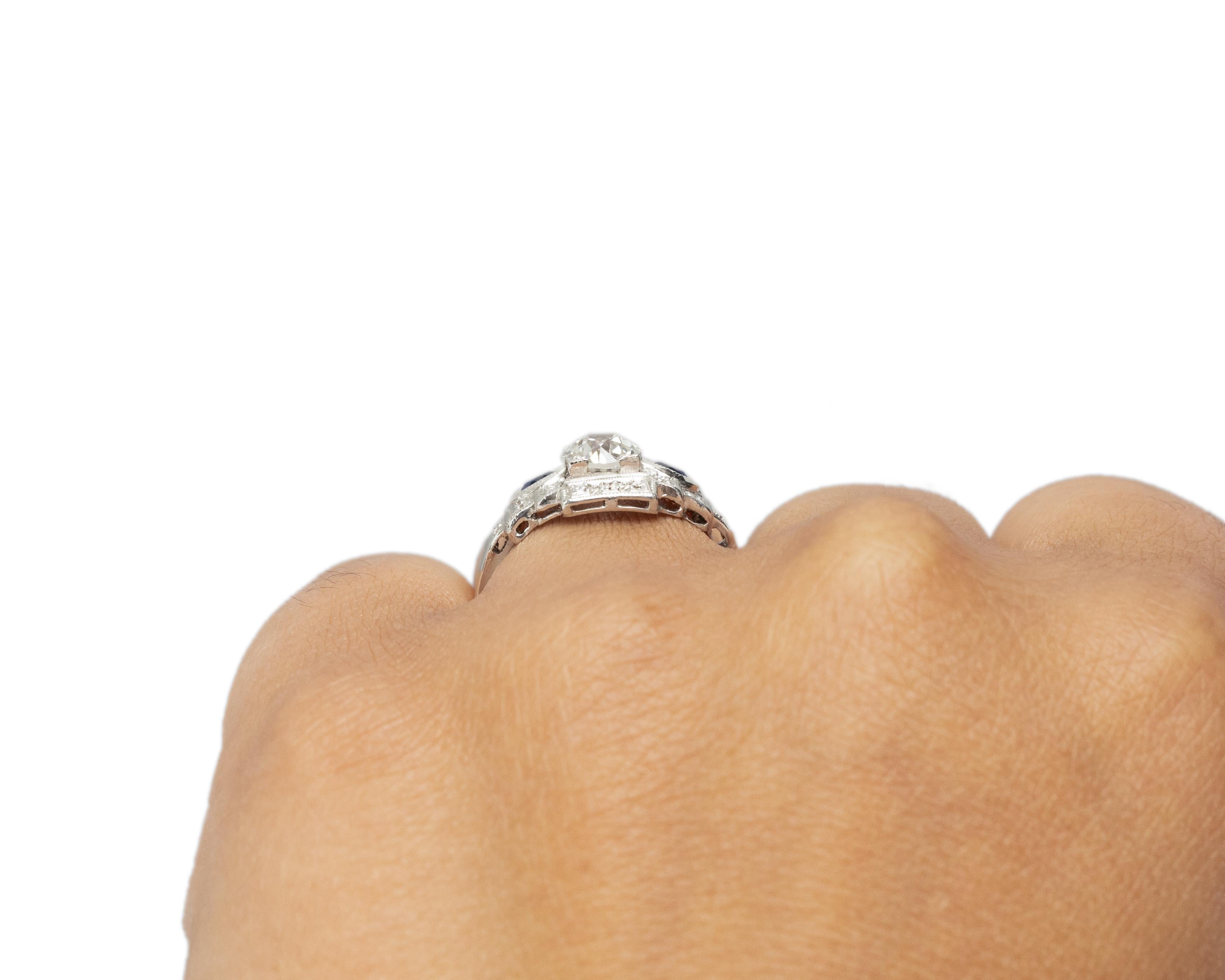 GIA .85 Carat Art Deco Diamond Platinum Engagement Ring For Sale 1