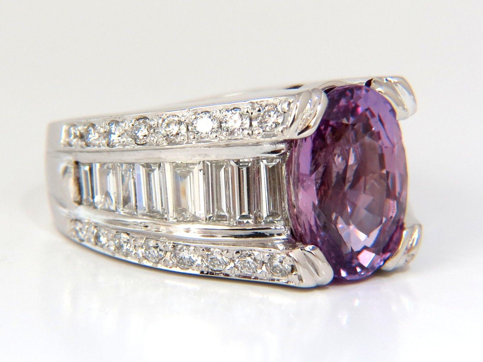 GIA 8.50ct natural no heat sapphire diamond ring 14kt. unheated purple pink  For Sale 1