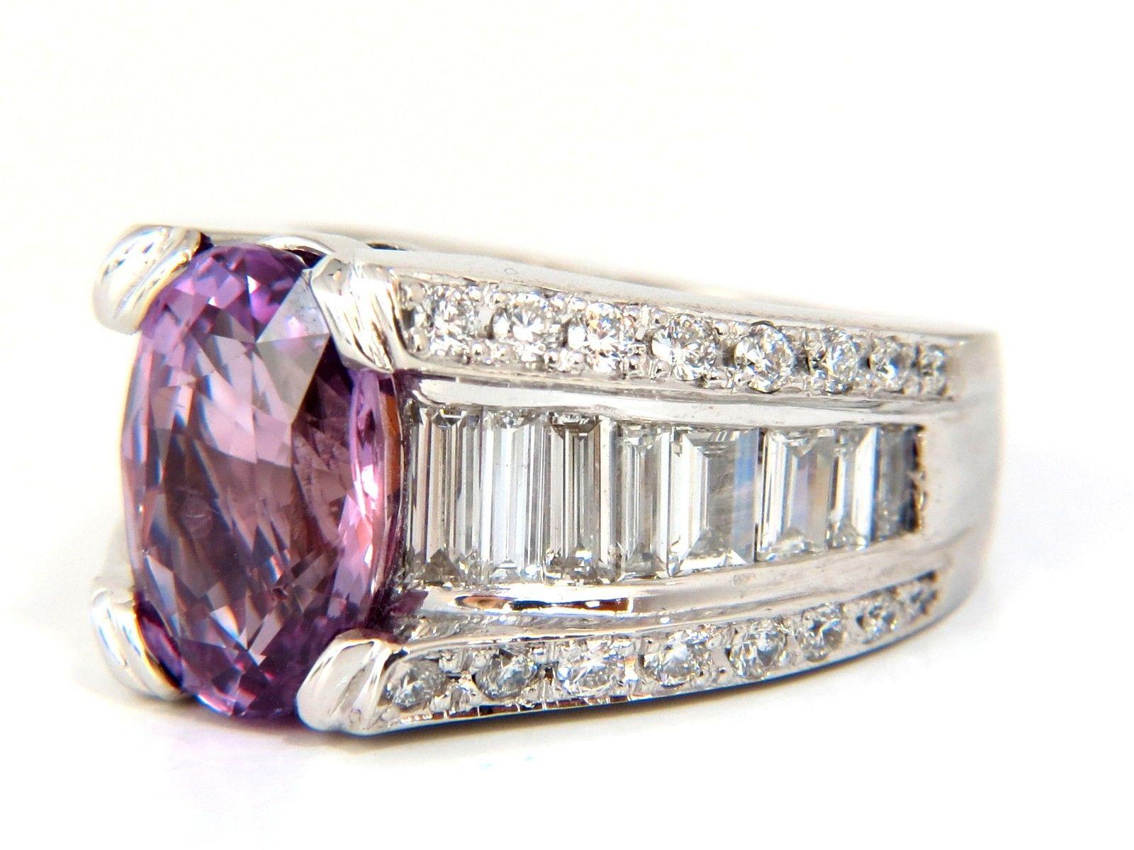 GIA 8.50ct natural no heat sapphire diamond ring 14kt. unheated purple pink  For Sale 2