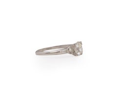 GIA Anillo de compromiso de platino con diamantes Art Decó de 0,87 quilates