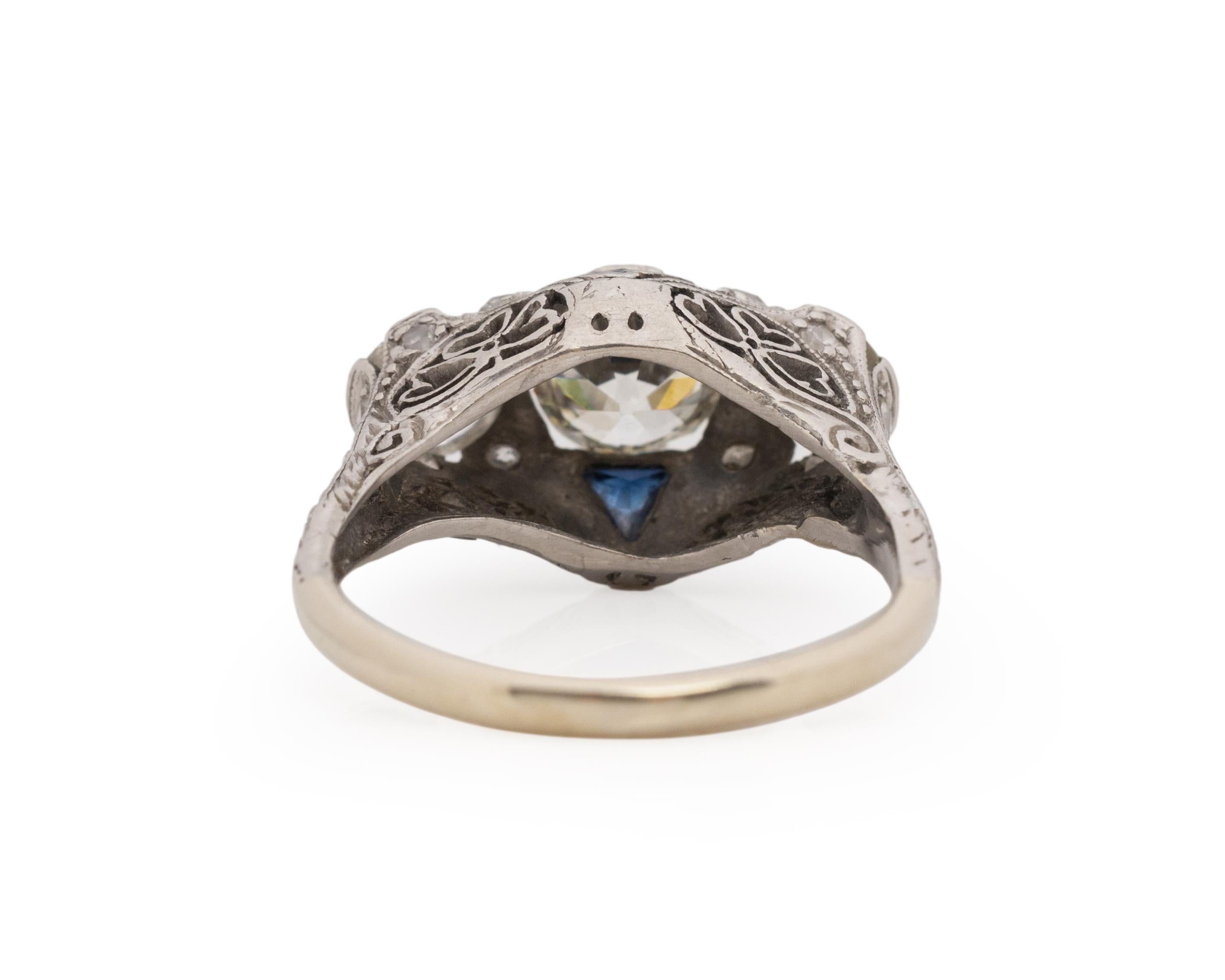 GIA .88 Carat Art Deco Diamond Platinum Engagement Ring In Good Condition For Sale In Atlanta, GA