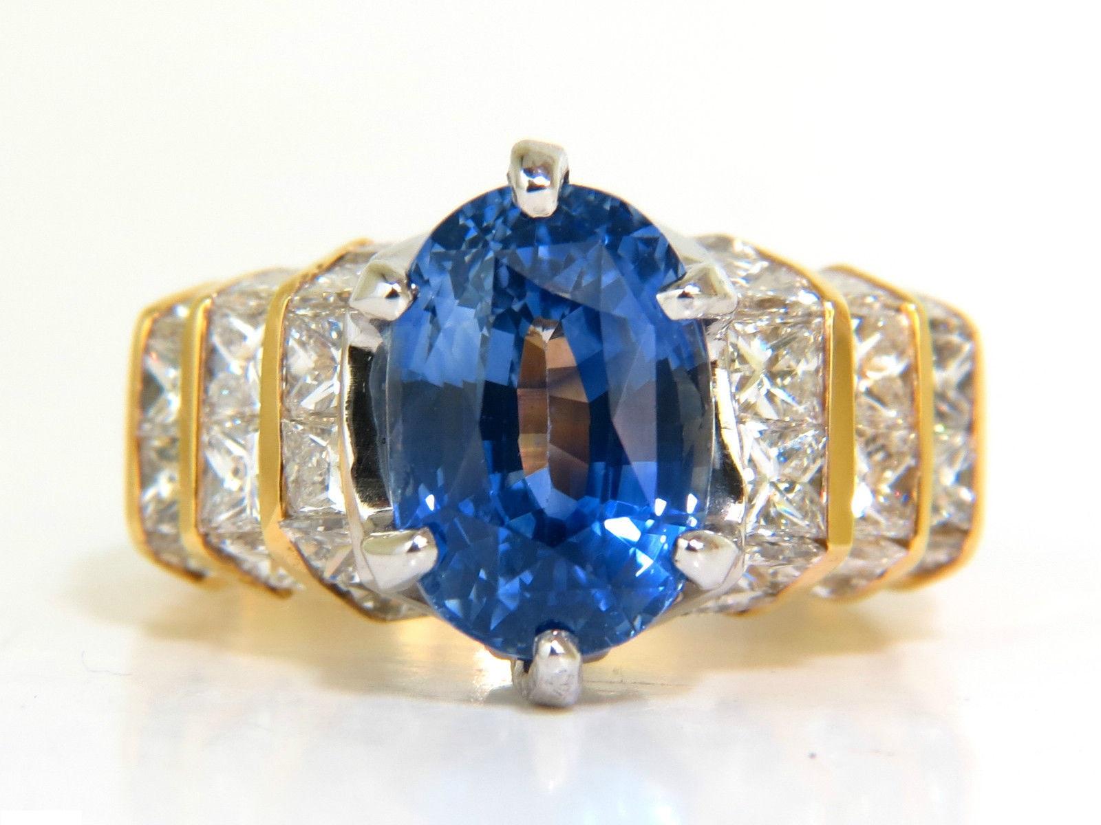 GIA 8.89 Carat Natural Fine Sapphire Diamond Ring Cornflower Classic 14 Karat 6