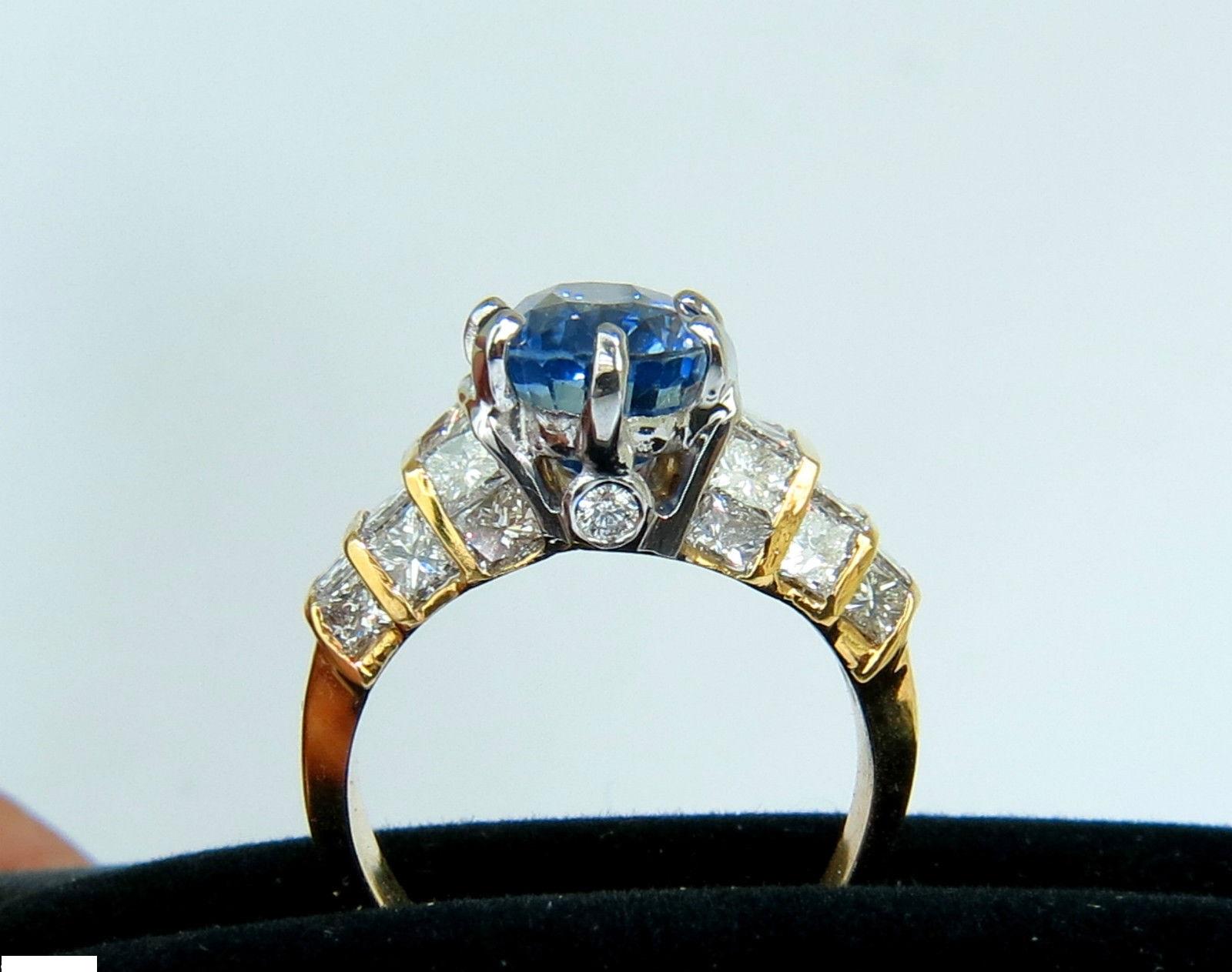 Women's or Men's GIA 8.89 Carat Natural Fine Sapphire Diamond Ring Cornflower Classic 14 Karat