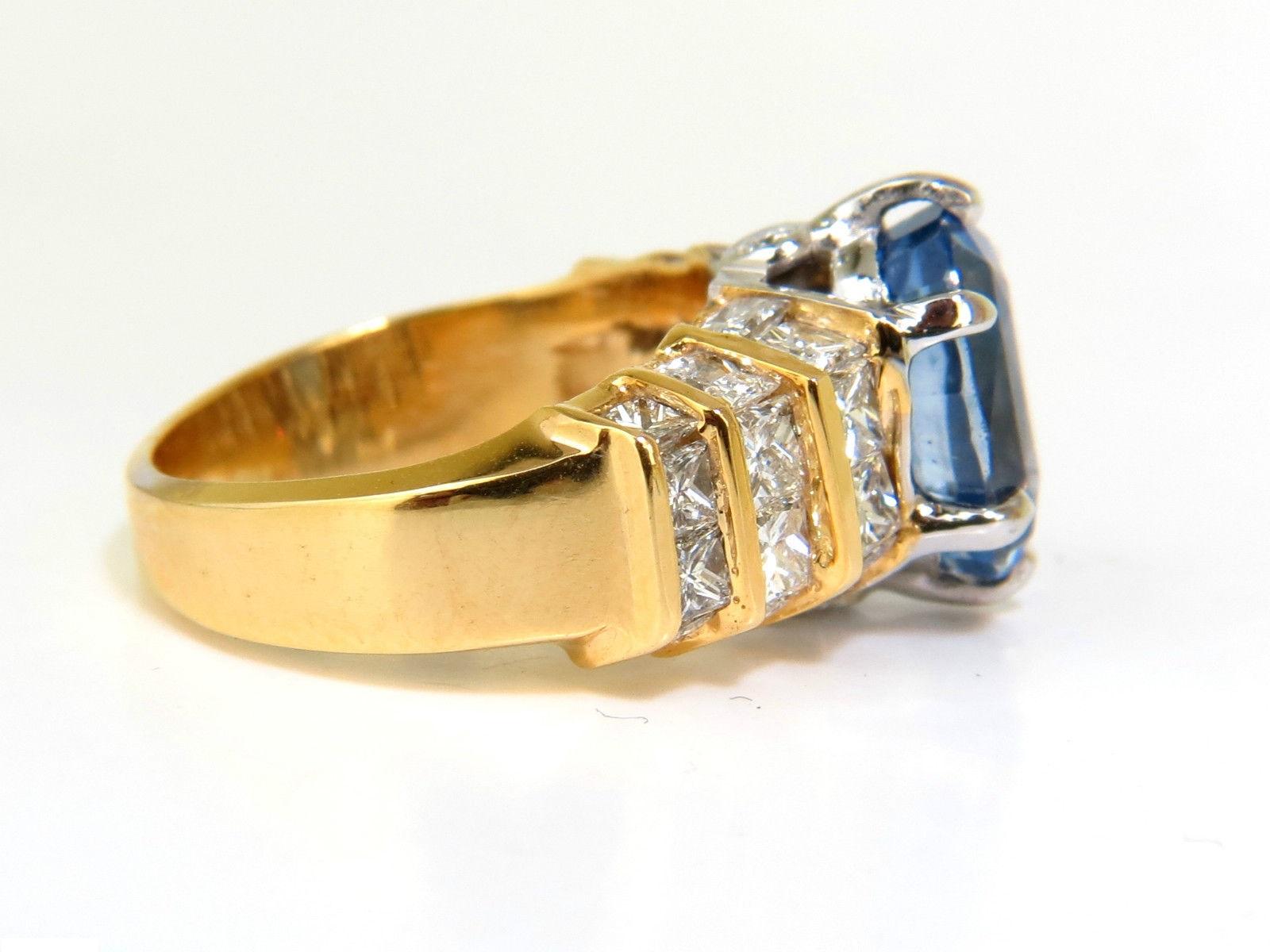 GIA 8.89 Carat Natural Fine Sapphire Diamond Ring Cornflower Classic 14 Karat 1