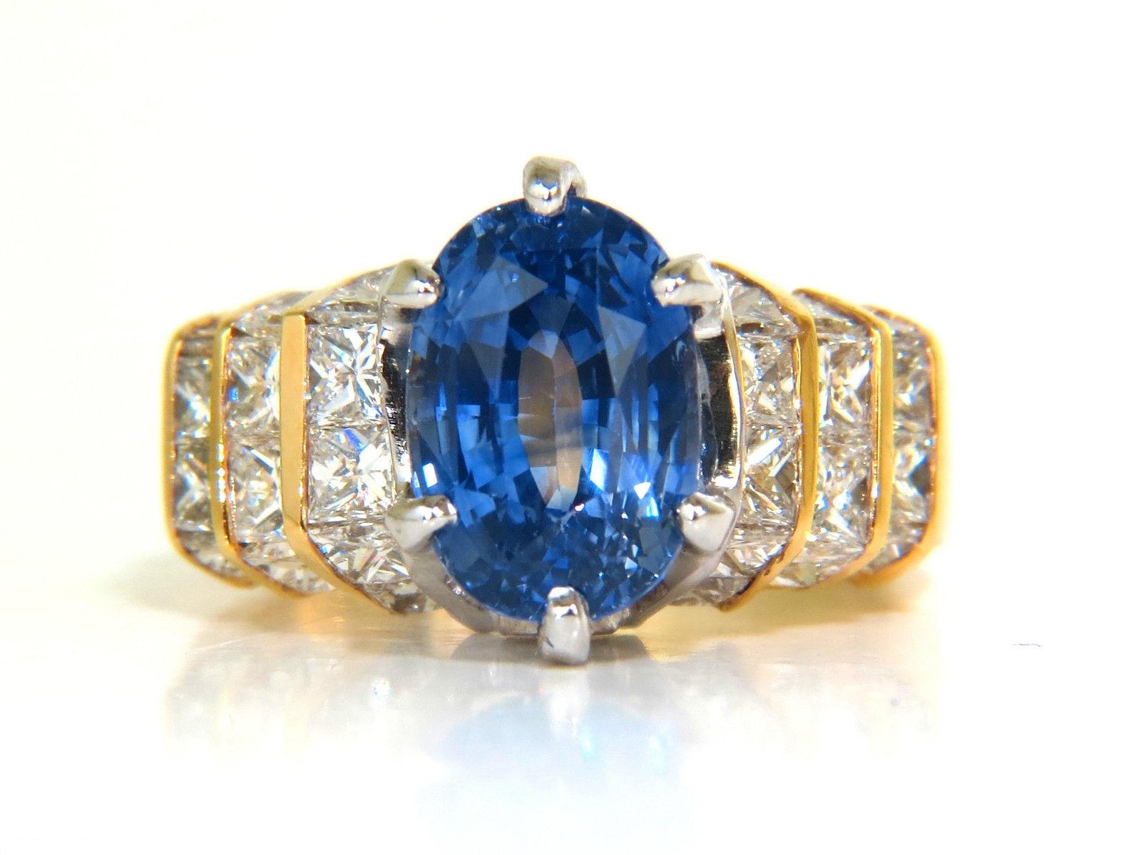 GIA 8.89 Carat Natural Fine Sapphire Diamond Ring Cornflower Classic 14 Karat 4