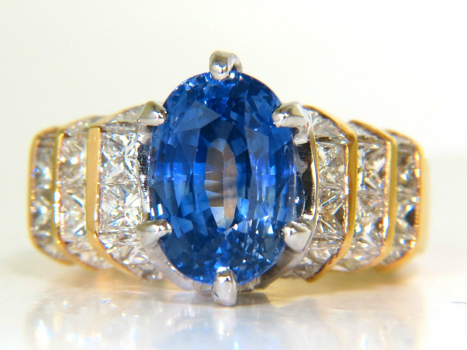 GIA 8.89CT Natural Fine Sapphire Diamond Ring Cornflower Classic 14KT For Sale 6